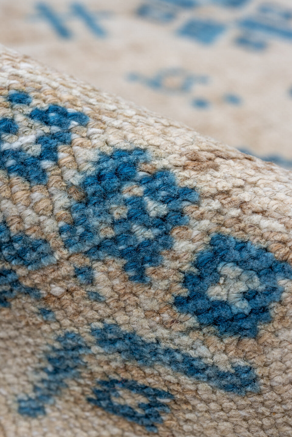 5' x 6' one-of-a-kind handmade vintage Afshar rug. Color palette: blue, dark gray, gainsboro, gray, light blue, light gray