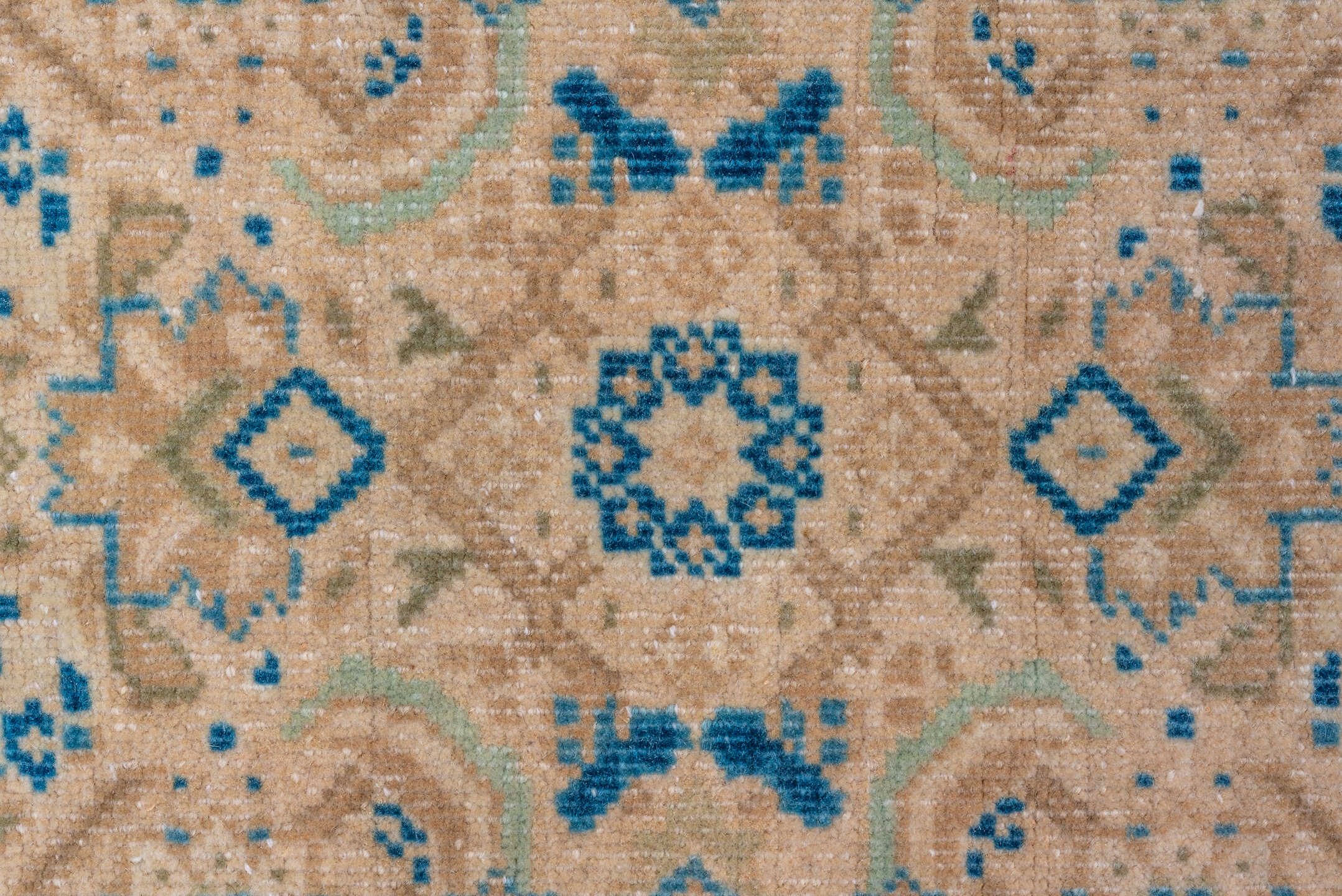 2' x 22' one-of-a-kind handmade vintage Tabriz runner rug. Color palette: ivory, sky blue, beige, camel, taupe, light blue