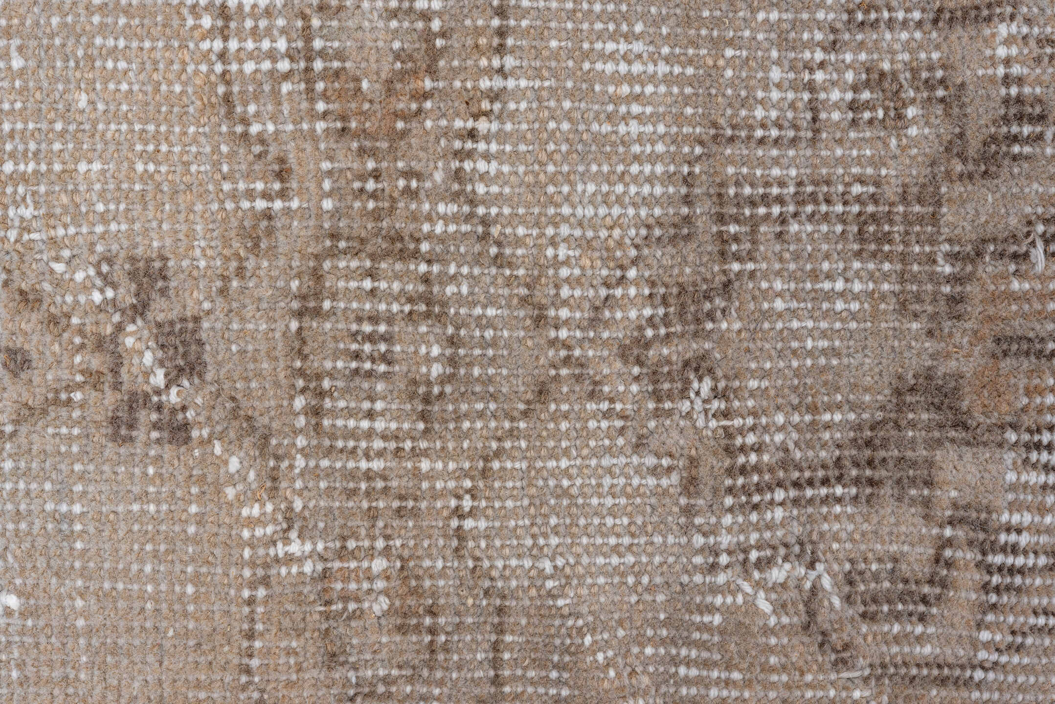 7' x 10' one-of-a-kind handmade vintage Oushak large size rug. Color palette: ivory, taupe, beige, stone, greige, gray