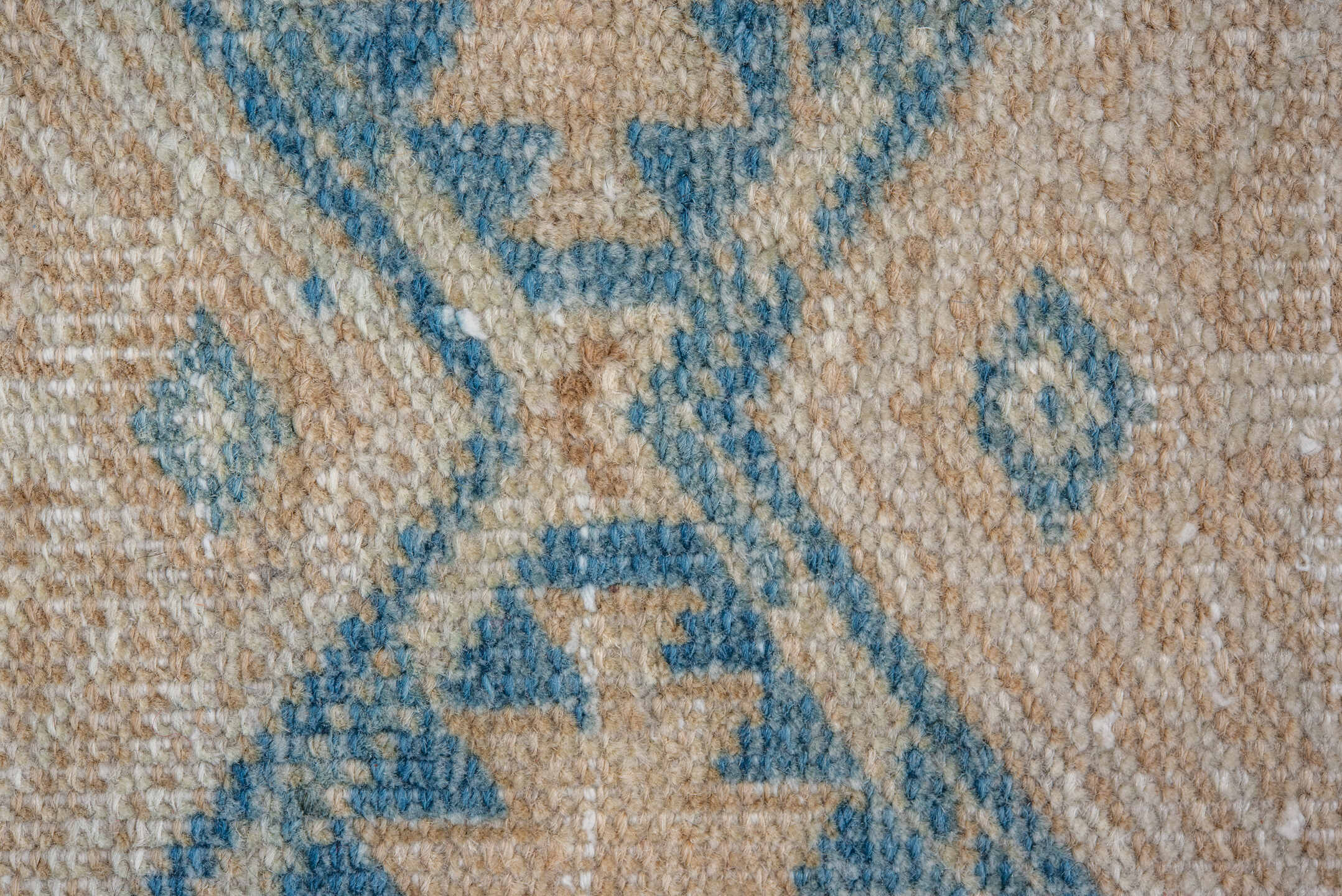 2' x 11' one-of-a-kind handmade vintage Sarab runner rug. Color palette: blue, brown, dark gray, gray, light blue