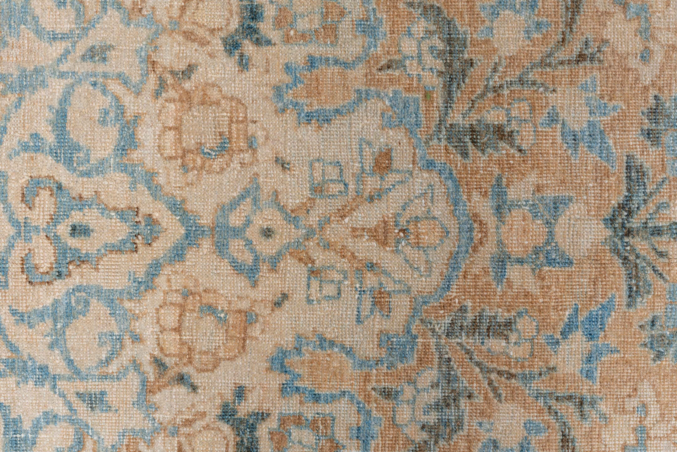 6' x 10' one-of-a-kind handmade vintage Baktiary large size rug. Color palette: ivory, beige, sky_blue, taupe, camel, slate