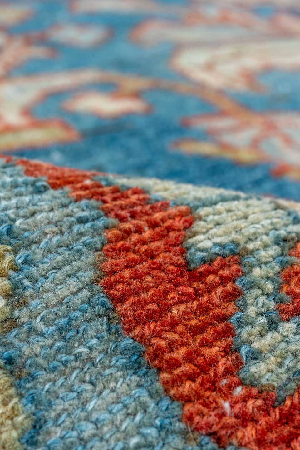 6' x 9' one-of-a-kind handmade vintage Malayer medium size rug. Color palette: black, blue, brown, gray, light blue