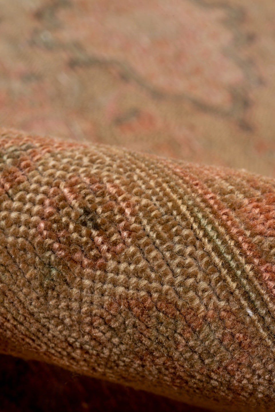 7' x 10' one-of-a-kind handmade vintage Khorassan large size rug. Color palette: brown, gray, light gray, off-white, orange