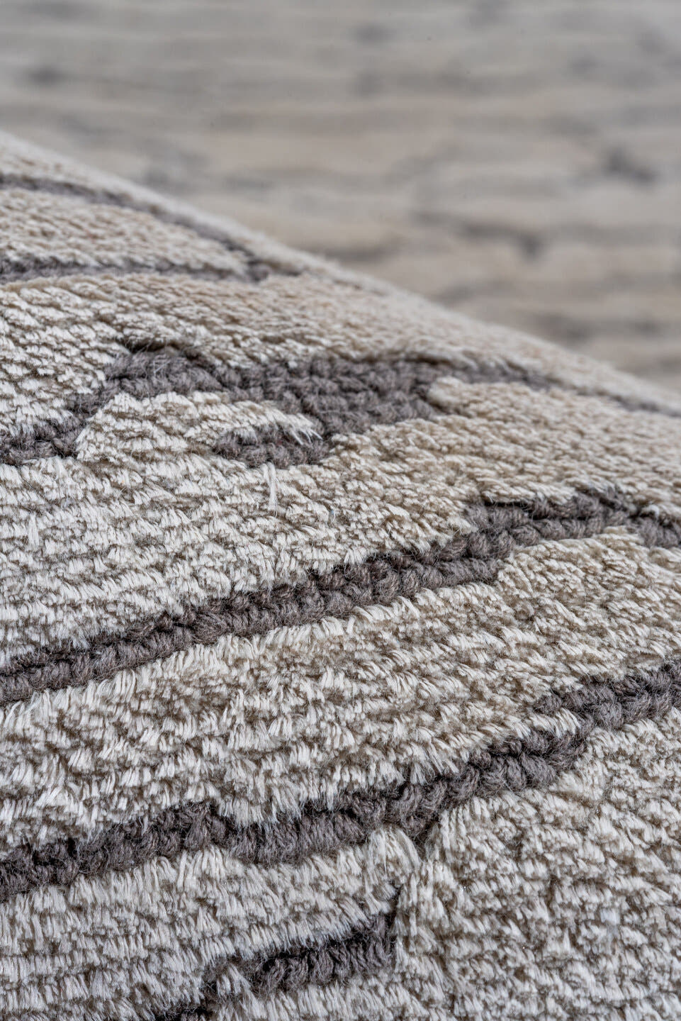 10' x 14' one-of-a-kind handmade vintage Silk large size rug. Color palette: ivory, charcoal, taupe, silver, gray, black