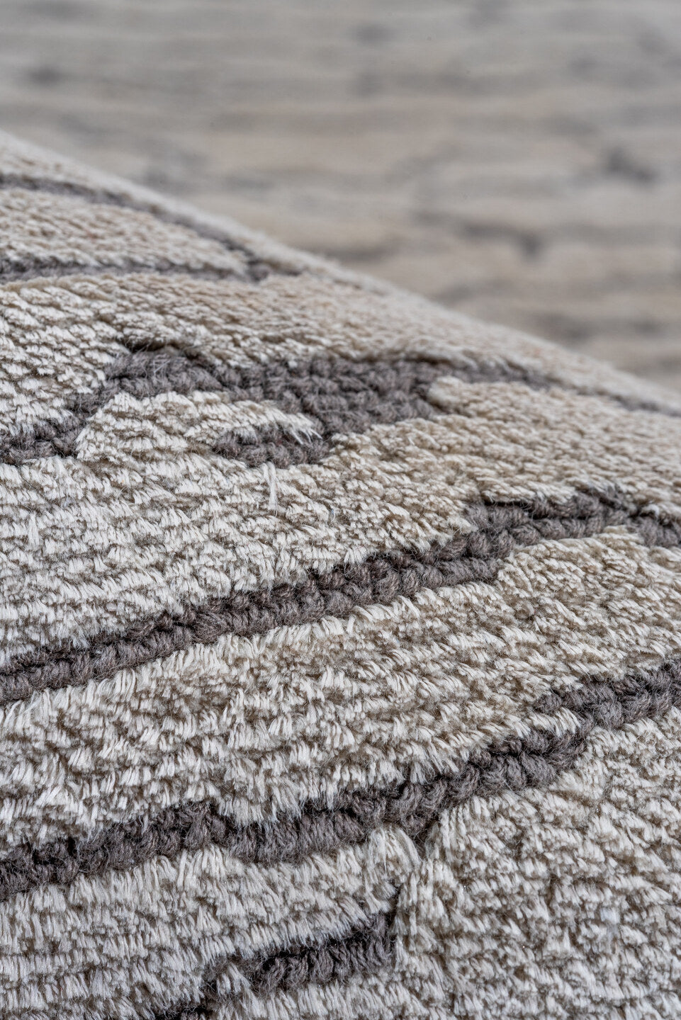 10' x 14' one-of-a-kind handmade vintage Silk large size rug. Color palette: ivory, charcoal, taupe, silver, gray, black