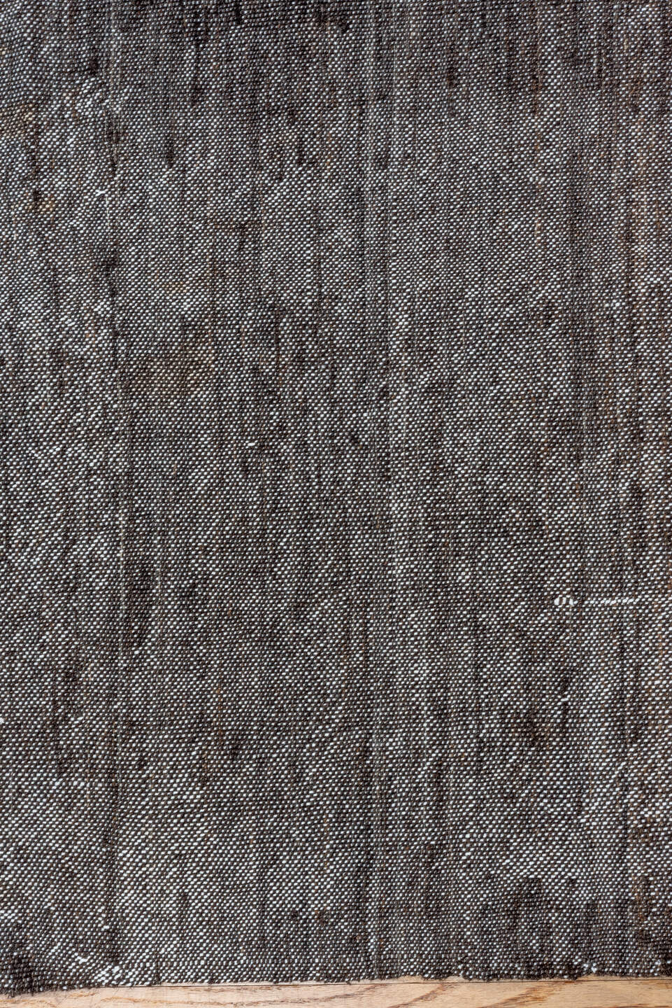 6' x 9' one-of-a-kind handmade vintage Kilim medium size rug. Color palette: charcoal, slate, ivory, taupe, ebony, gray