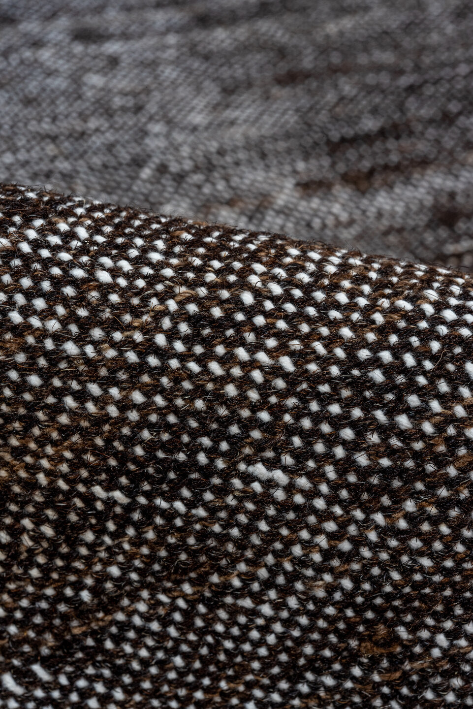 6' x 9' one-of-a-kind handmade vintage Kilim medium size rug. Color palette: charcoal, slate, ivory, taupe, ebony, gray
