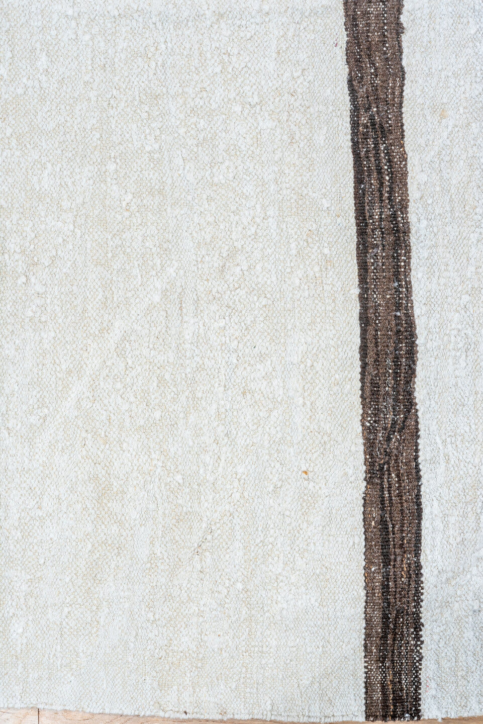 9' x 11' one-of-a-kind handmade vintage Kilim large size rug. Color palette: ivory, brown, taupe, beige, gray