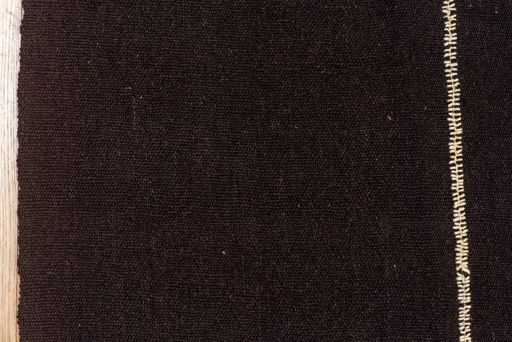 8' x 12' one-of-a-kind handmade vintage Kilim large size rug. Color palette: charcoal, espresso, ivory, gray, black, brown