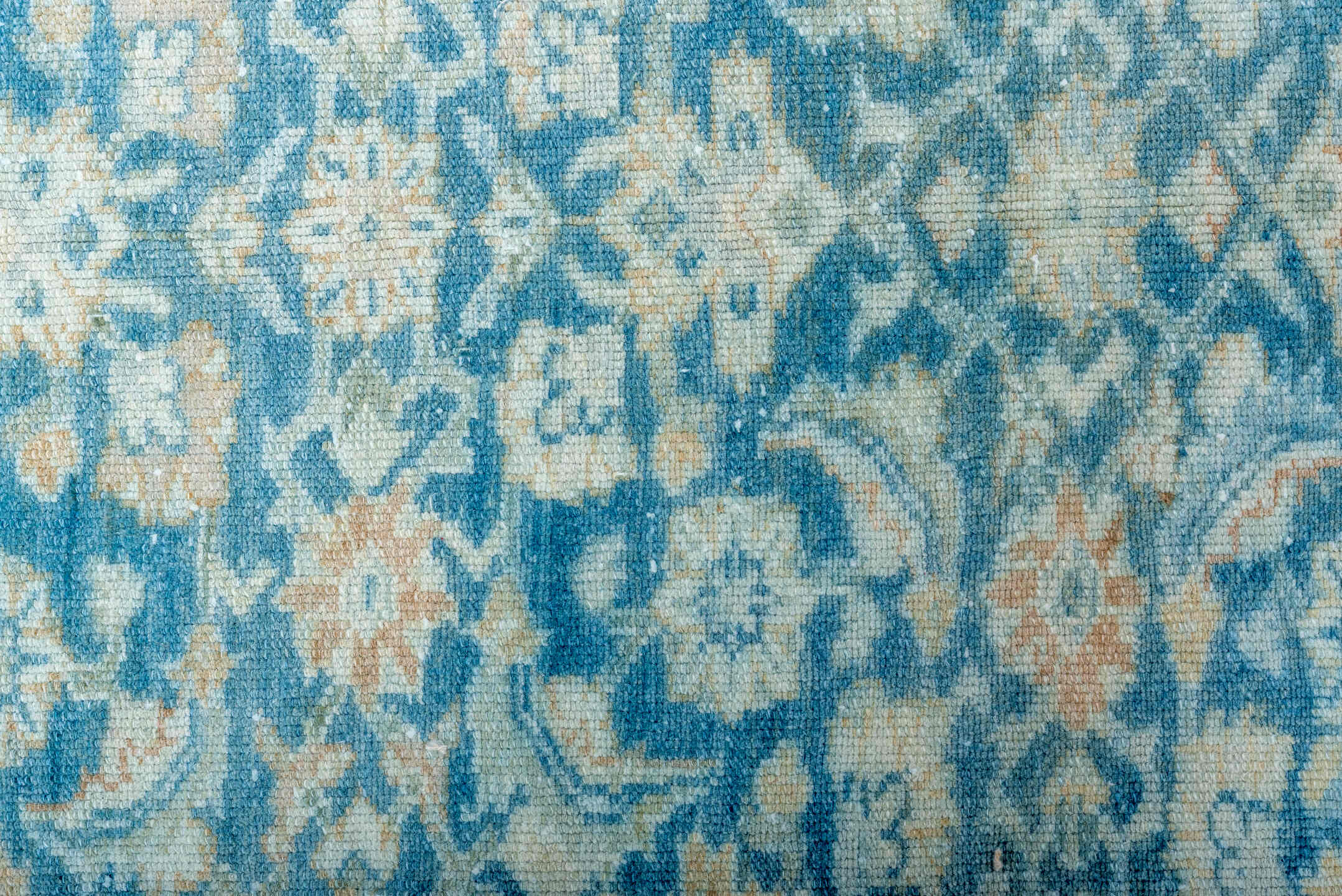 8' x 11' one-of-a-kind handmade vintage Malayer large size rug. Color palette: sky blue, ivory, pale blue, slate blue, cream