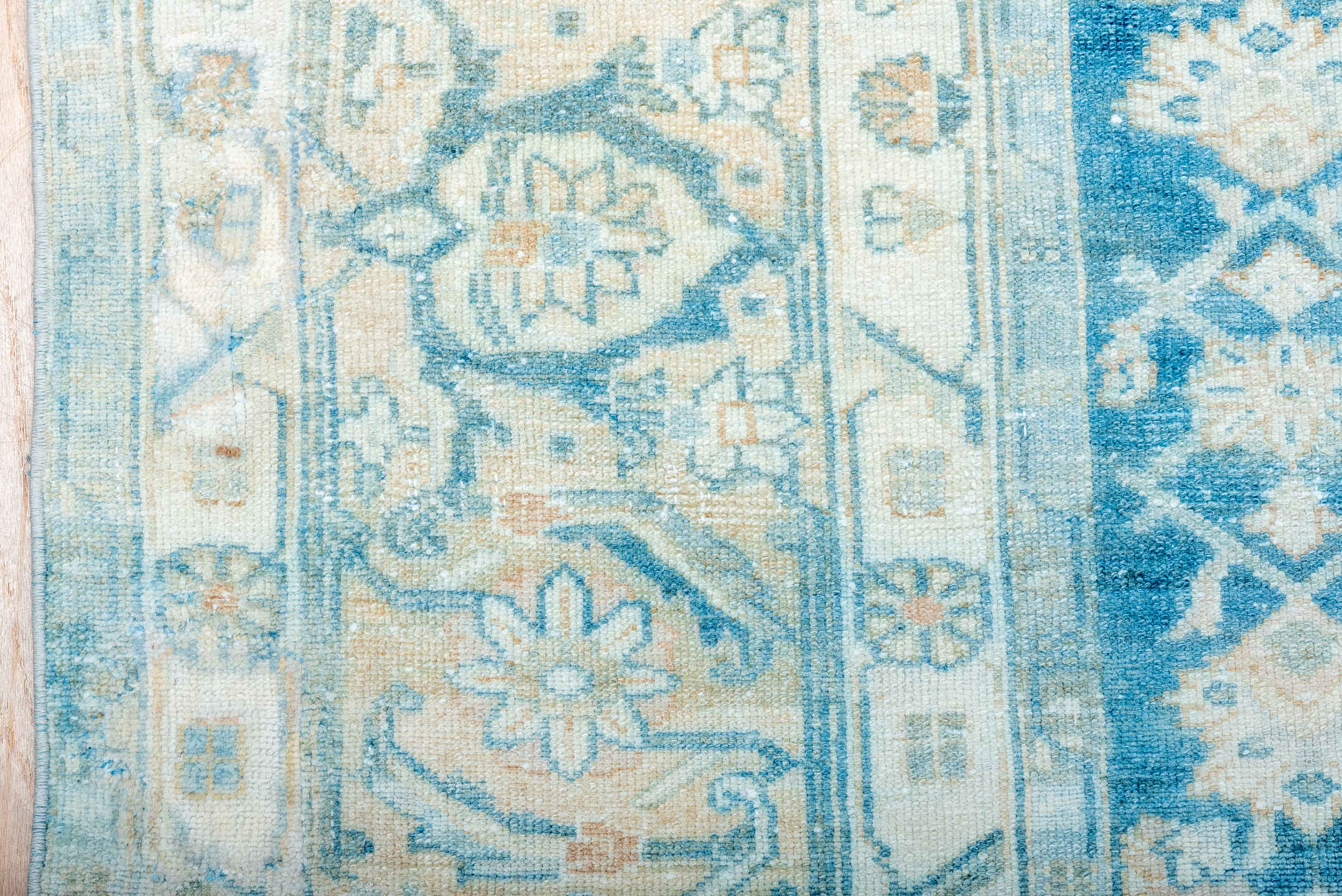 8' x 11' one-of-a-kind handmade vintage Malayer large size rug. Color palette: sky blue, ivory, pale blue, slate blue, cream