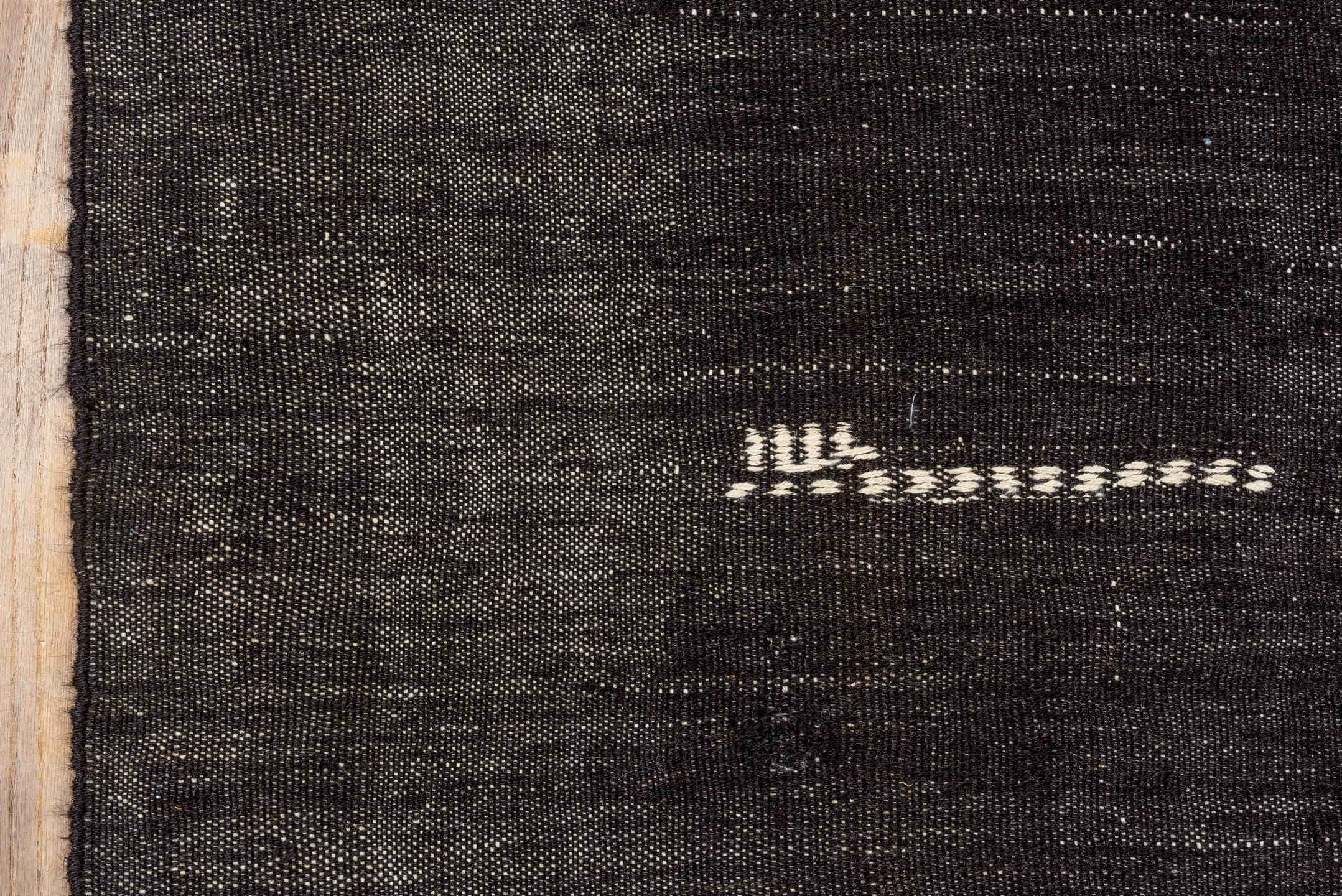 6' x 10' one-of-a-kind handmade vintage Kilim large size rug. Color palette: charcoal, slate, ivory, taupe, gray, black