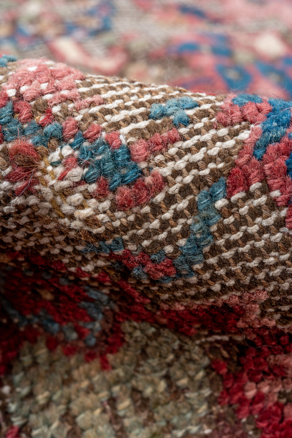 5' x 9' one-of-a-kind handmade vintage Bakhshayesh medium size rug. Color palette: blue, brown, gray, off-white, orange