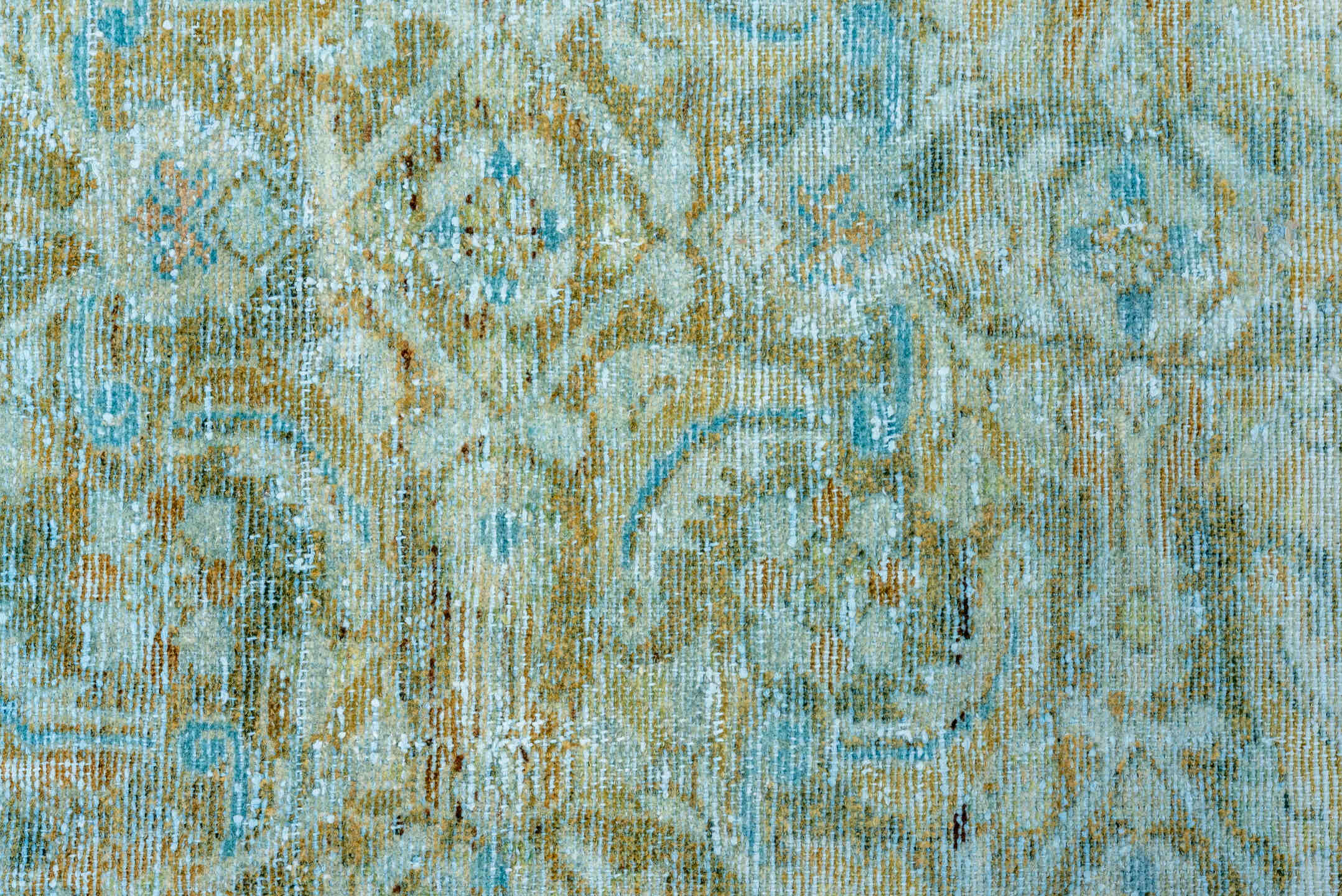 7' x 10' one-of-a-kind handmade vintage Malayer large size rug. Color palette: blue, brown, dim gray, gray, light blue