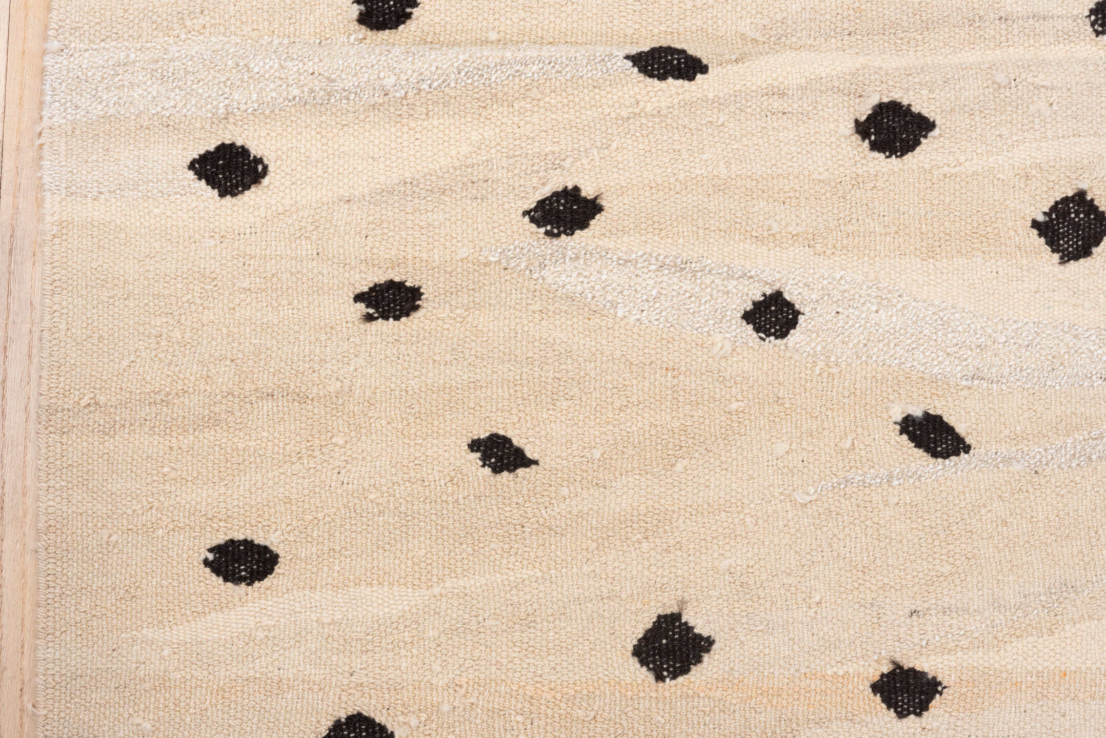 6' x 9' one-of-a-kind handmade vintage Kilim medium size rug. Color palette: ivory, beige, cream, charcoal, taupe, gray