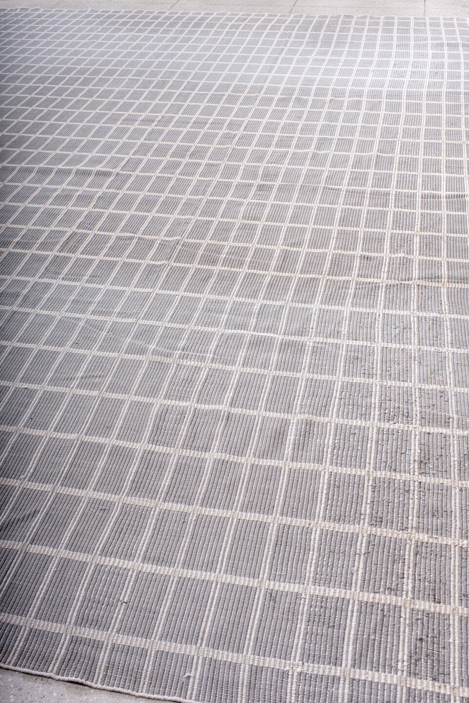 13' x 15' one-of-a-kind handmade vintage Kilim oversize rug. Color palette: ivory, pale gray, taupe, light gray, beige, gray