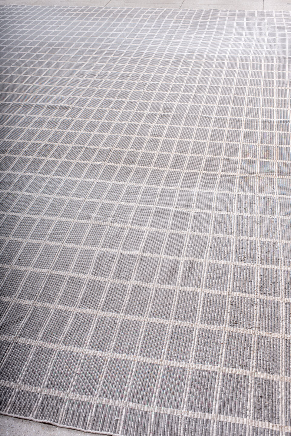 13' x 15' one-of-a-kind handmade vintage Kilim oversize rug. Color palette: ivory, pale gray, taupe, light gray, beige, gray