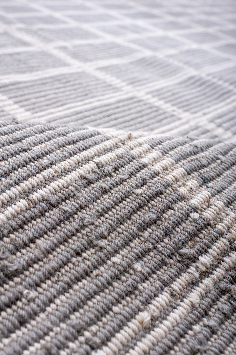 13' x 15' one-of-a-kind handmade vintage Kilim oversize rug. Color palette: ivory, pale gray, taupe, light gray, beige, gray