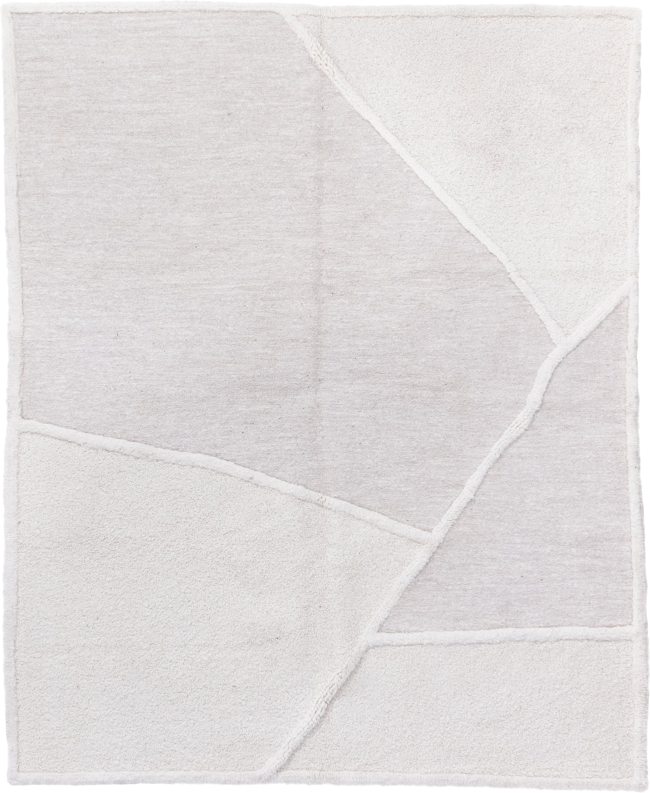 6' x 7' one-of-a-kind handmade vintage Alpaca rug. Color palette: ivory, cream, light gray