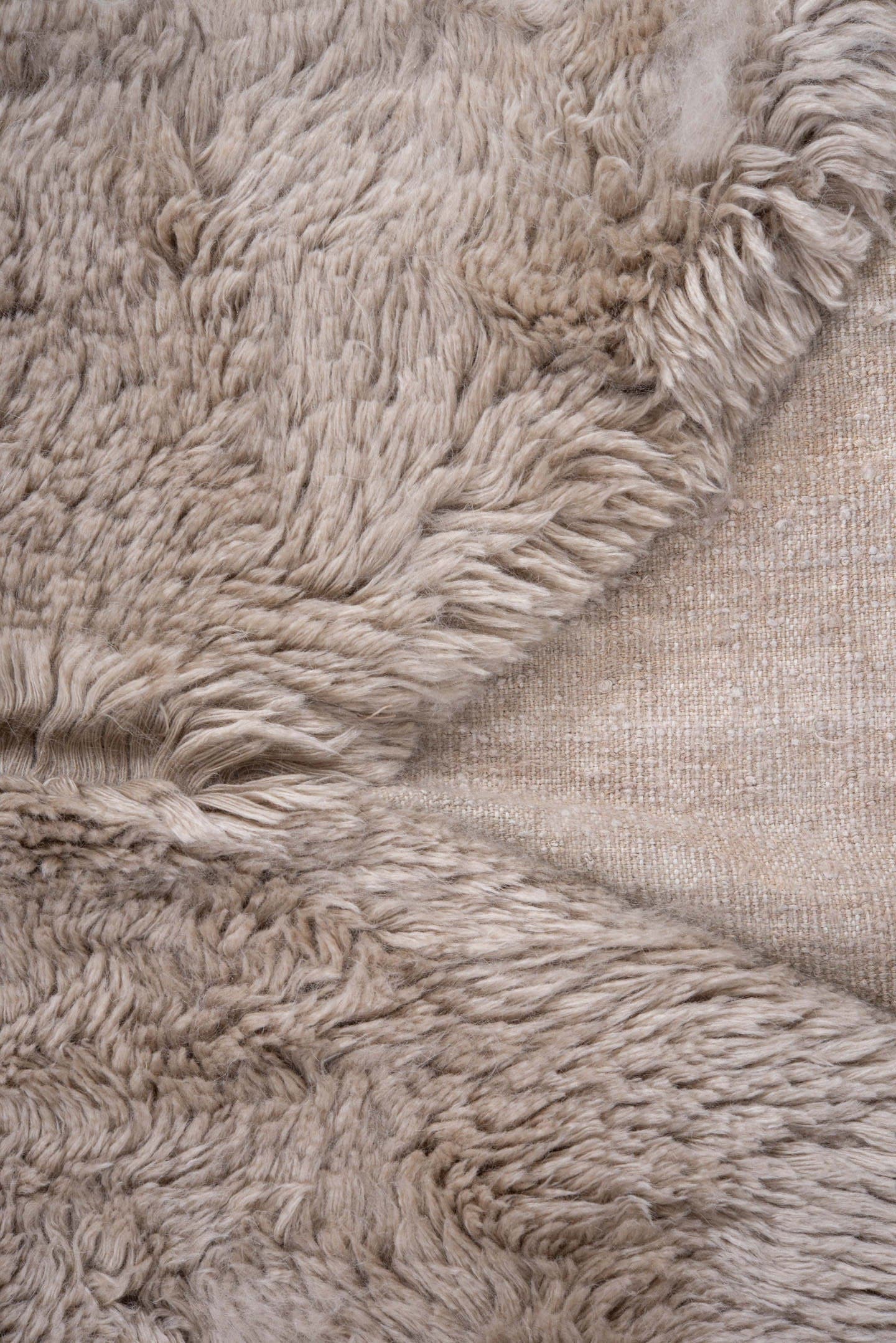 6' x 9' one-of-a-kind handmade vintage medium size rug. Color palette: ivory, cream, taupe, beige, gray