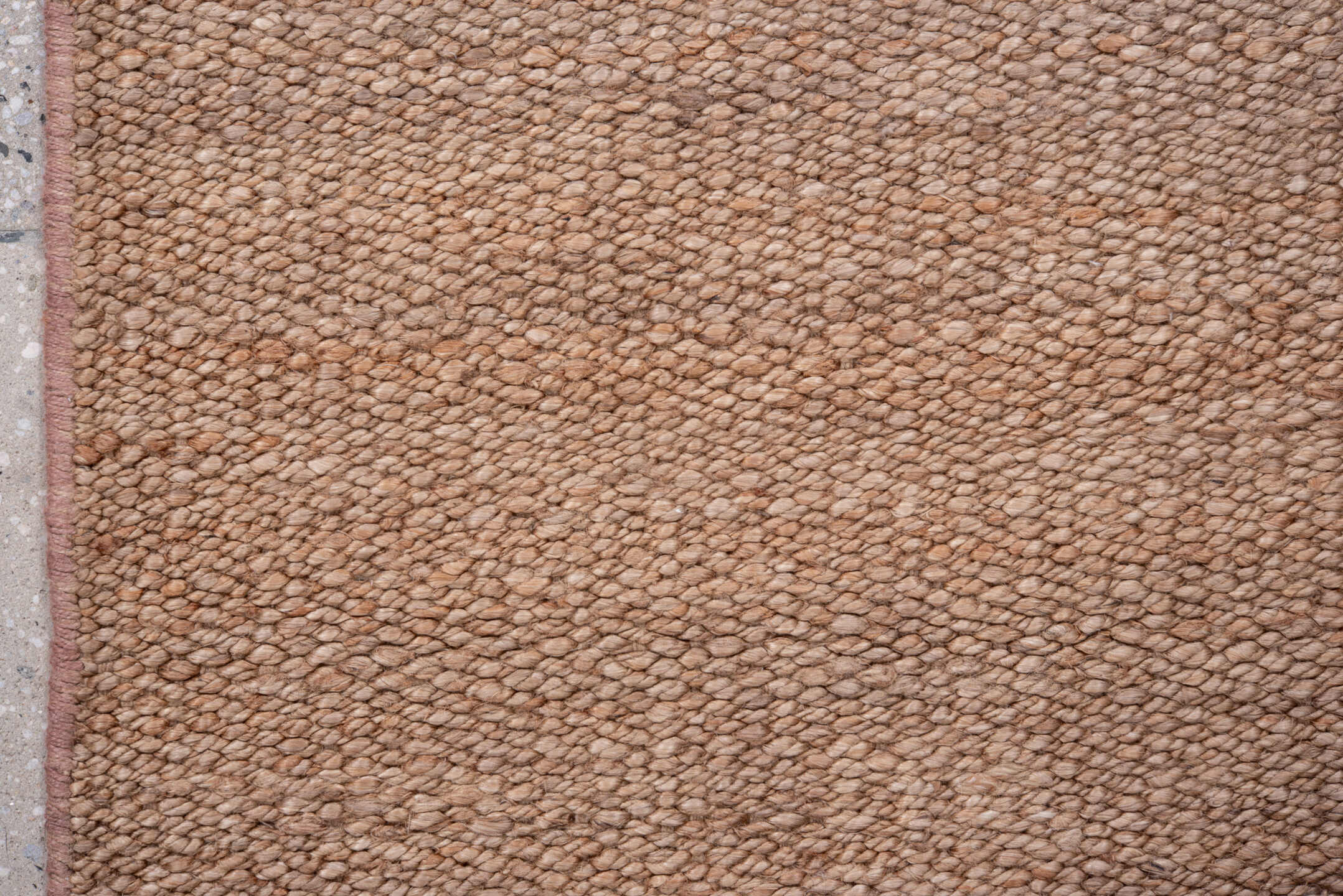 2' x 8' one-of-a-kind handmade vintage Jute Pile runner rug. Color palette: camel, taupe, beige, gray