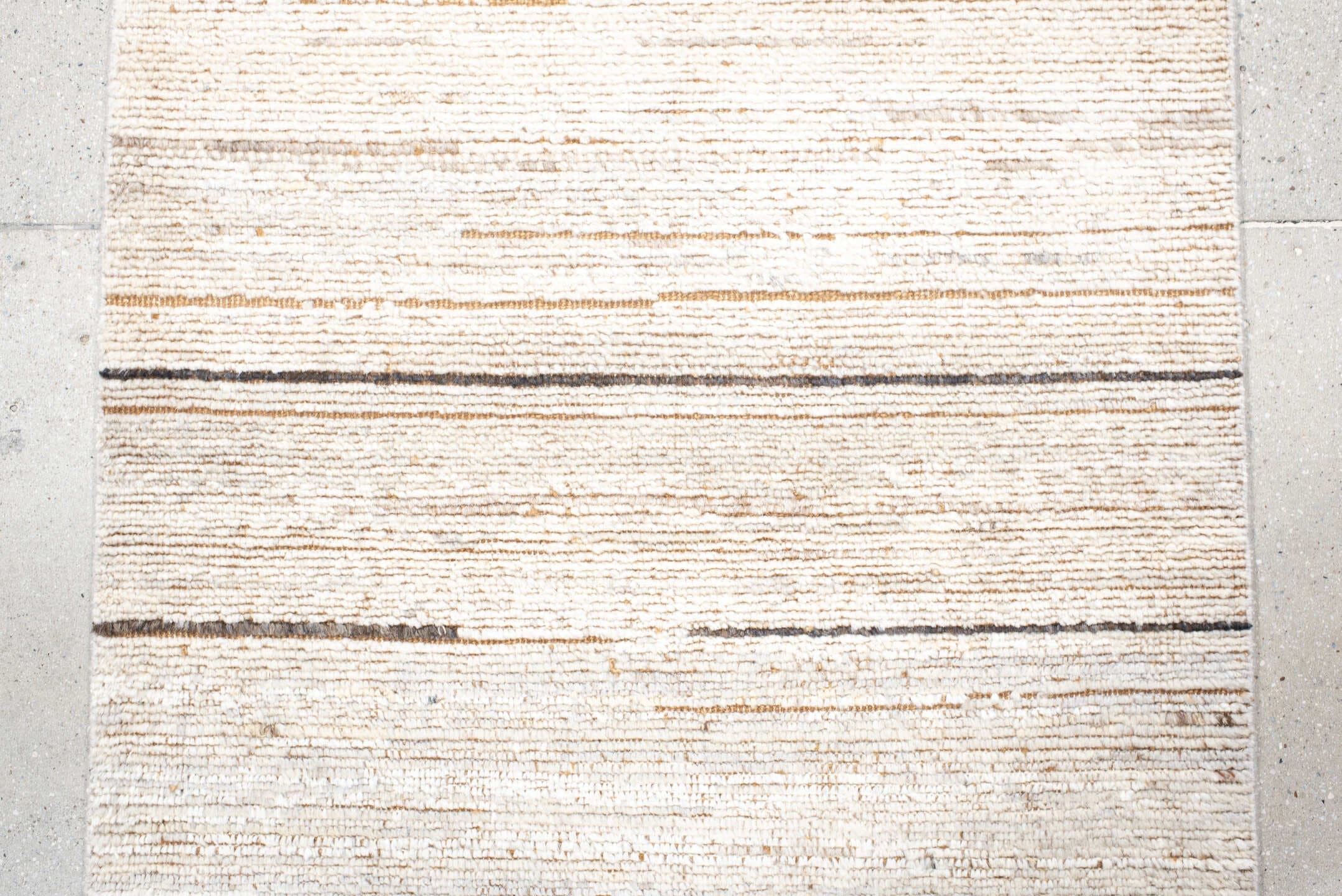3' x 9' one-of-a-kind handmade vintage Tulu runner rug. Color palette: ivory, cream, camel, taupe, charcoal, beige, gray