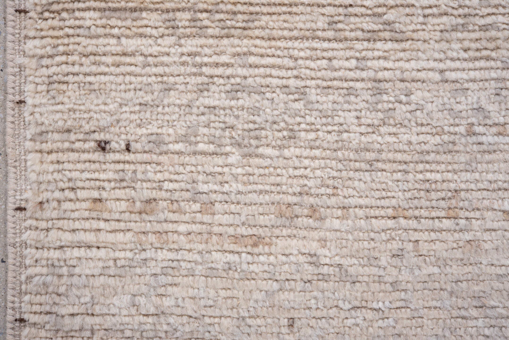 3' x 8' one-of-a-kind handmade vintage Tulu runner rug. Color palette: ivory, cream, beige, taupe, gray
