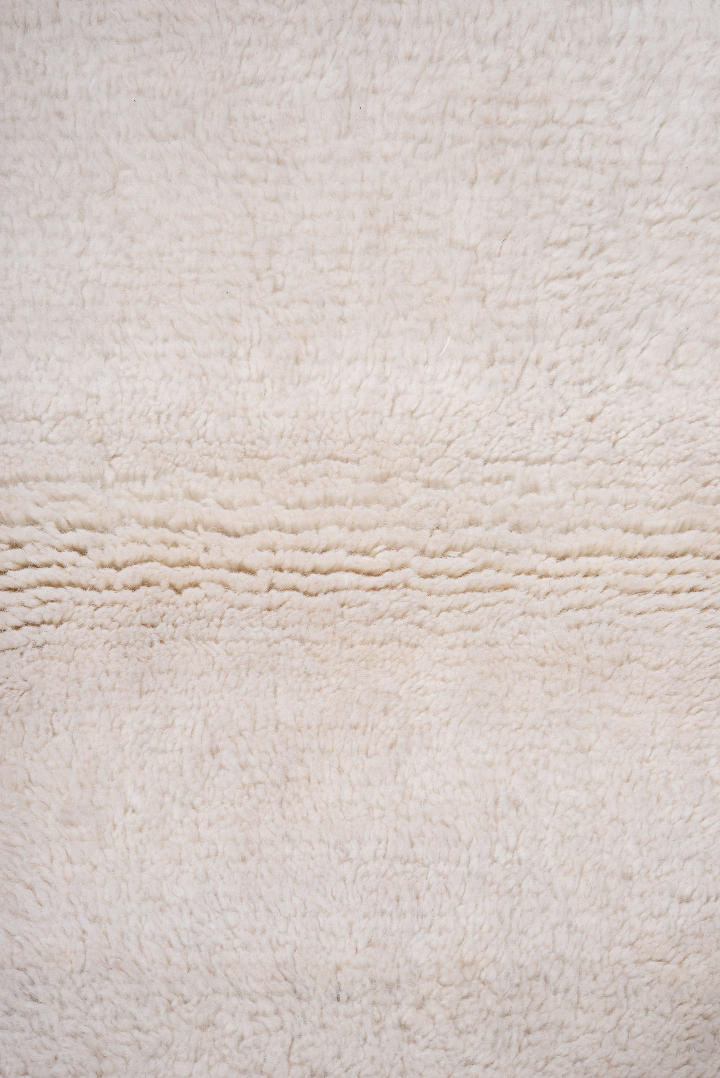 3' x 5' one-of-a-kind handmade vintage Shag small size rug. Color palette: ivory, cream