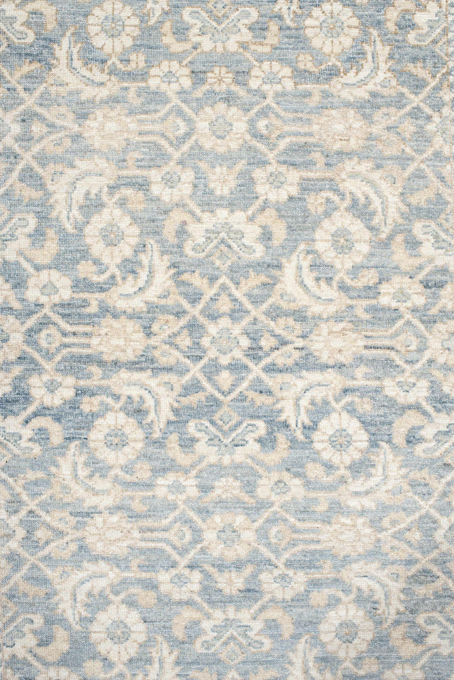 3' x 8' one-of-a-kind handmade vintage Tabriz runner rug. Color palette: ivory, pale blue, cream, beige, taupe, light blue