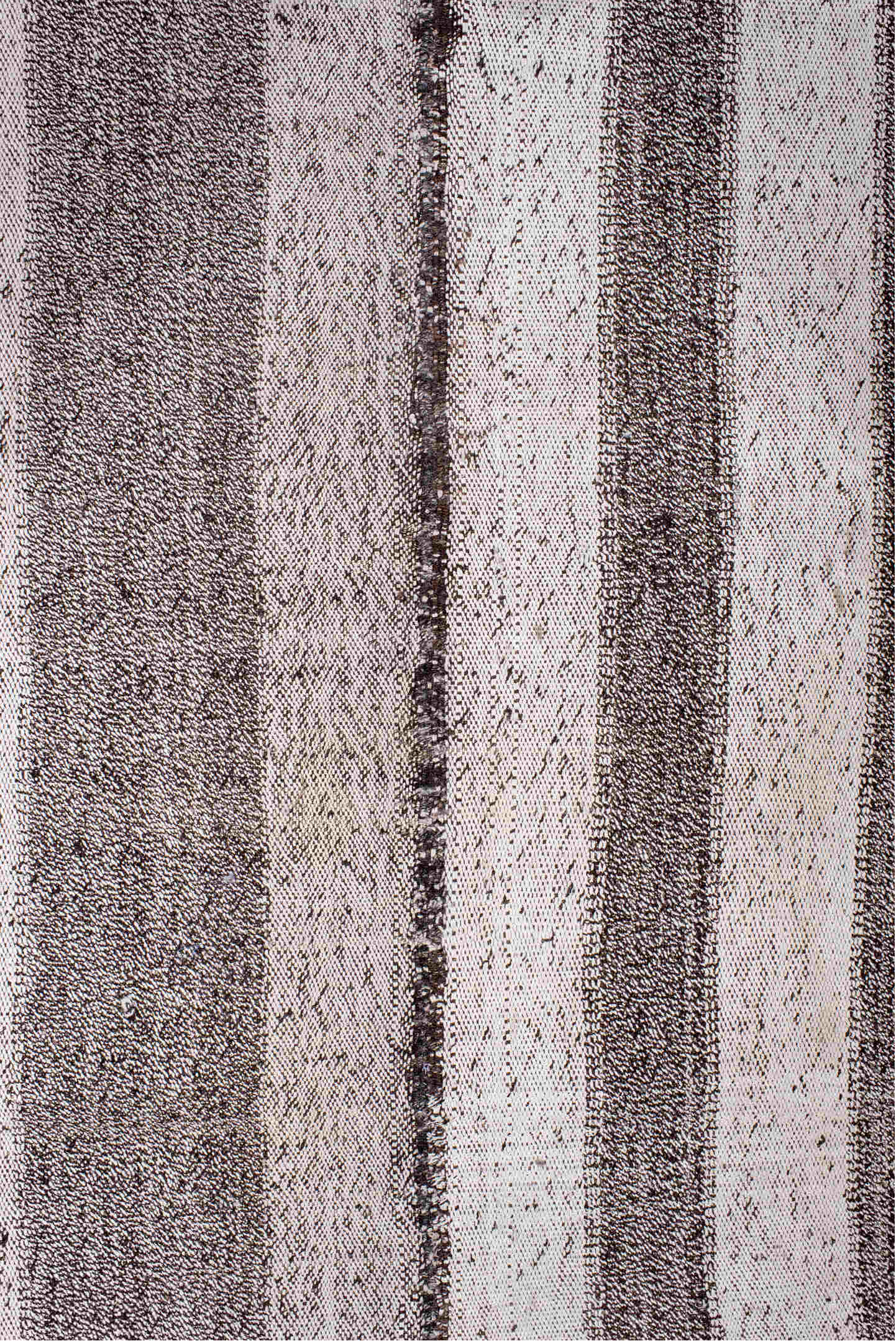 7' x 8' one-of-a-kind handmade vintage Kilim rug. Color palette: ivory, charcoal, taupe, cream, ebony, gray, black, beige