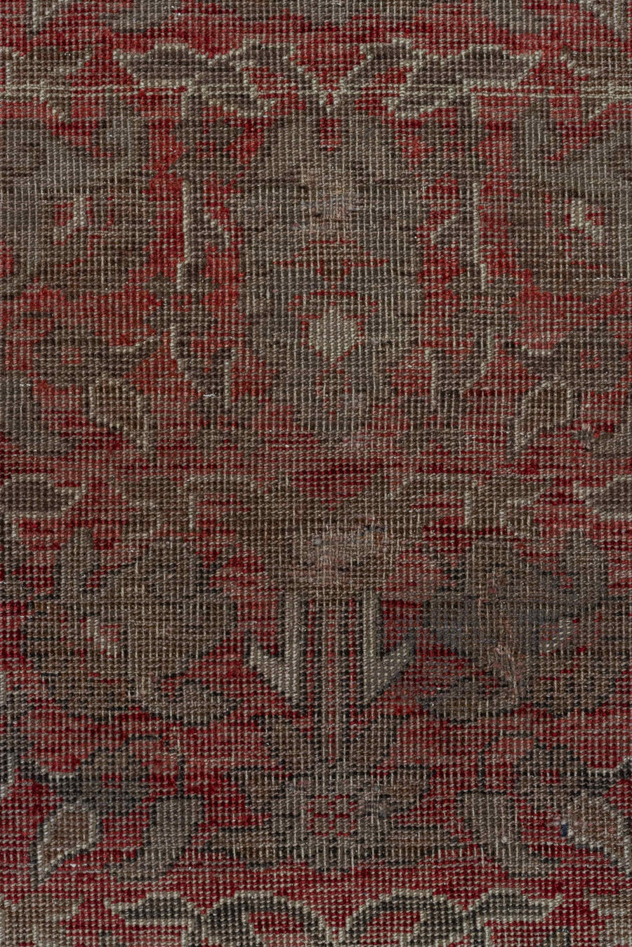 3' x 10' one-of-a-kind handmade vintage Oushak runner rug. Color palette: taupe, rust, brown, charcoal, rose, ivory, beige