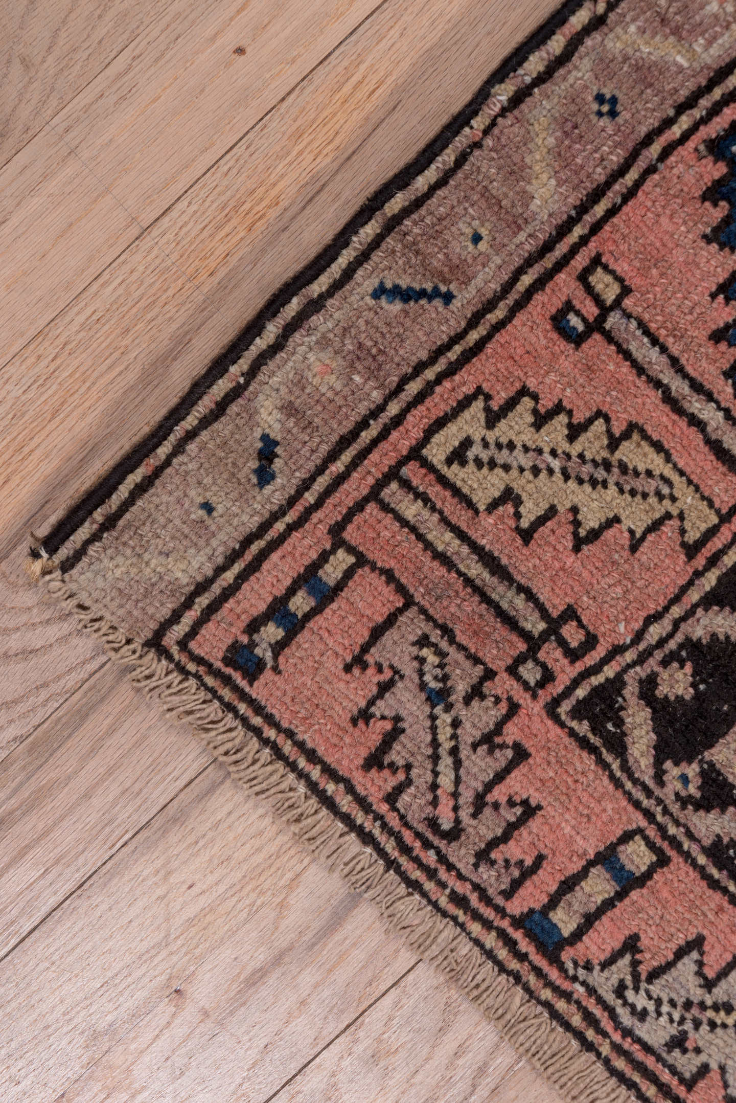 4' x 10' one-of-a-kind handmade antique Malayer runner rug. Color palette: ivory, rust, navy, rose, charcoal, taupe