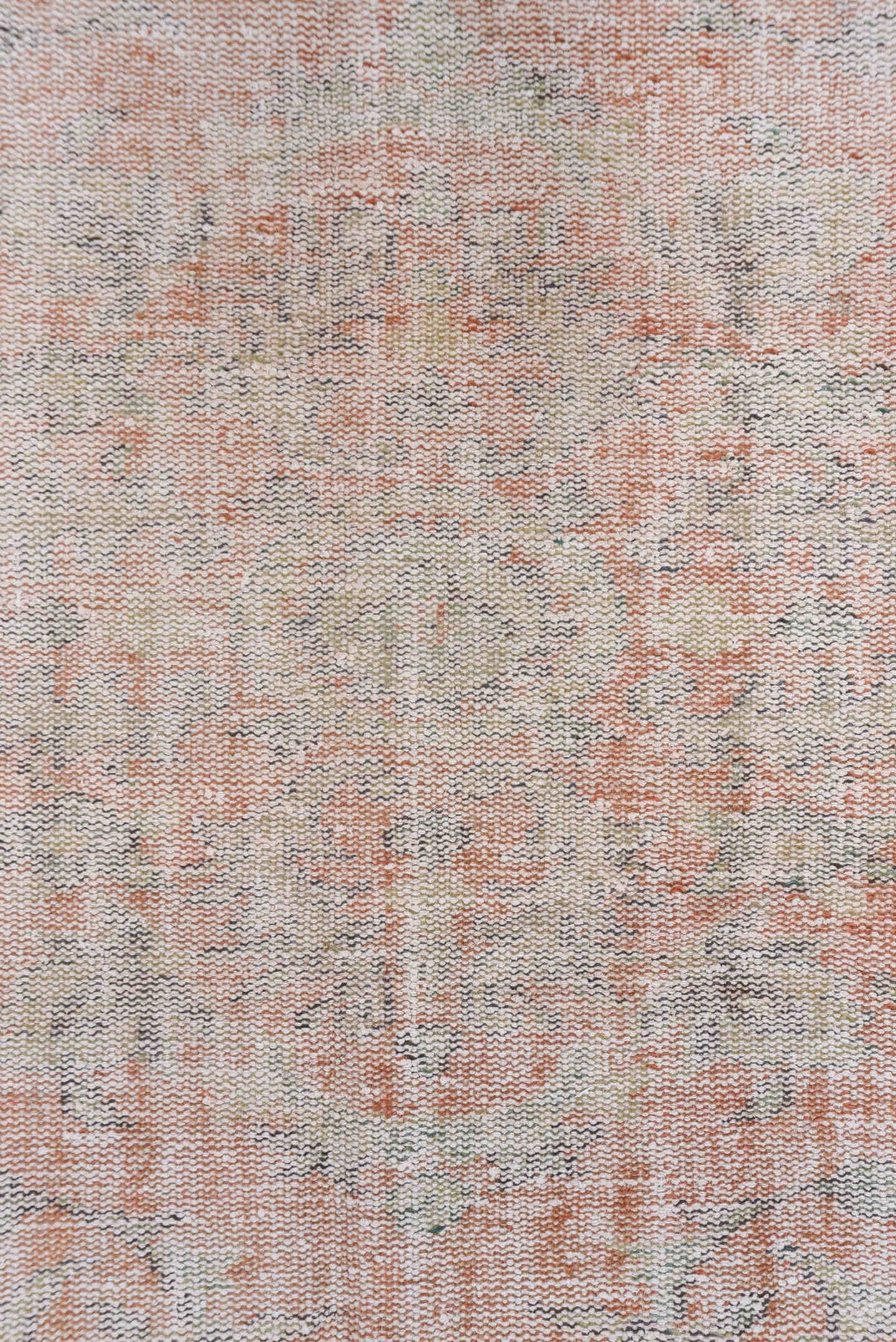 6' x 9' one-of-a-kind handmade vintage Oushak medium size rug. Color palette: blush, ivory, silver, taupe, pale gray, peach