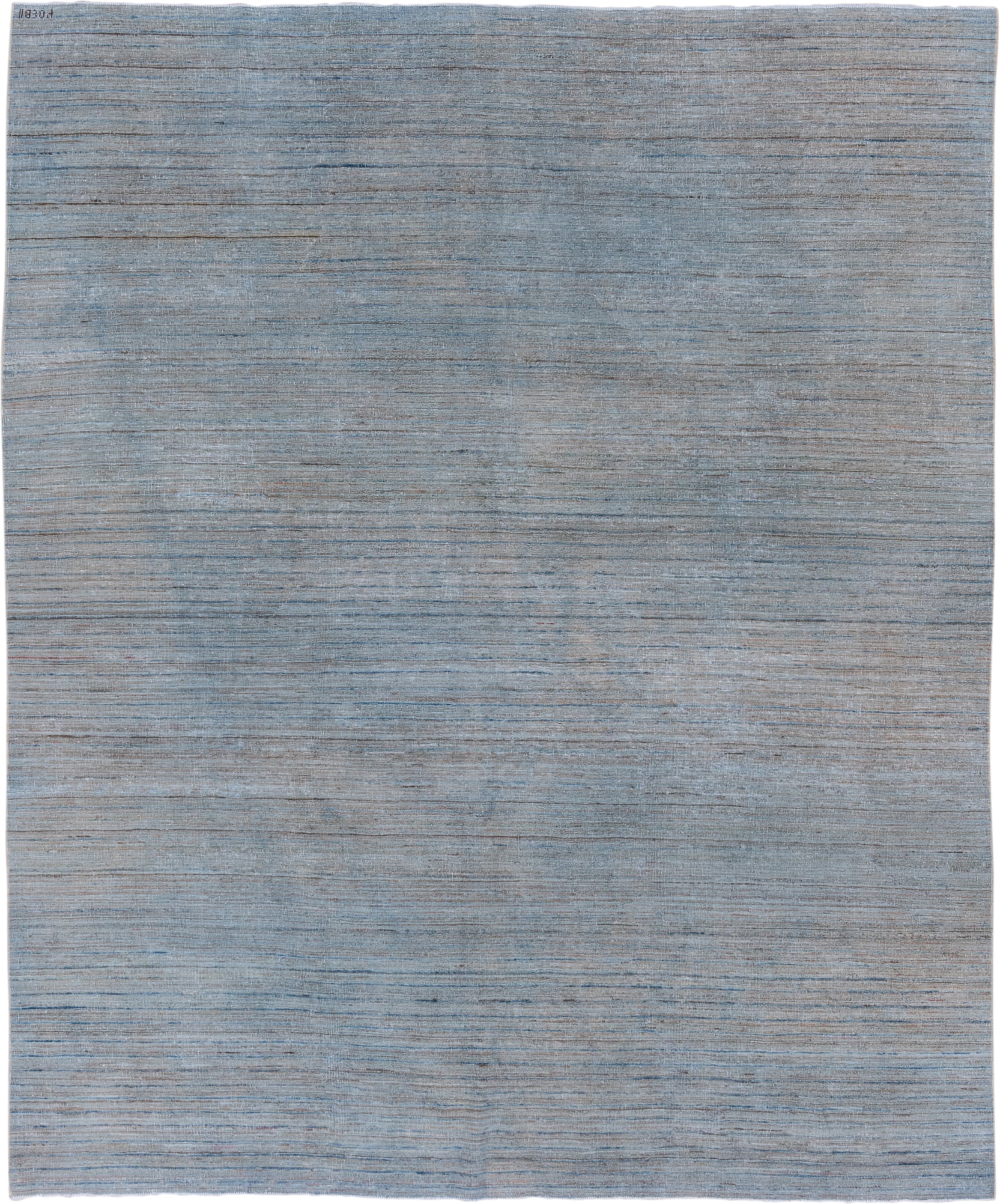 7' x 9' one-of-a-kind handmade vintage Oushak rug. Color palette: blue, slate, gray, taupe, beige