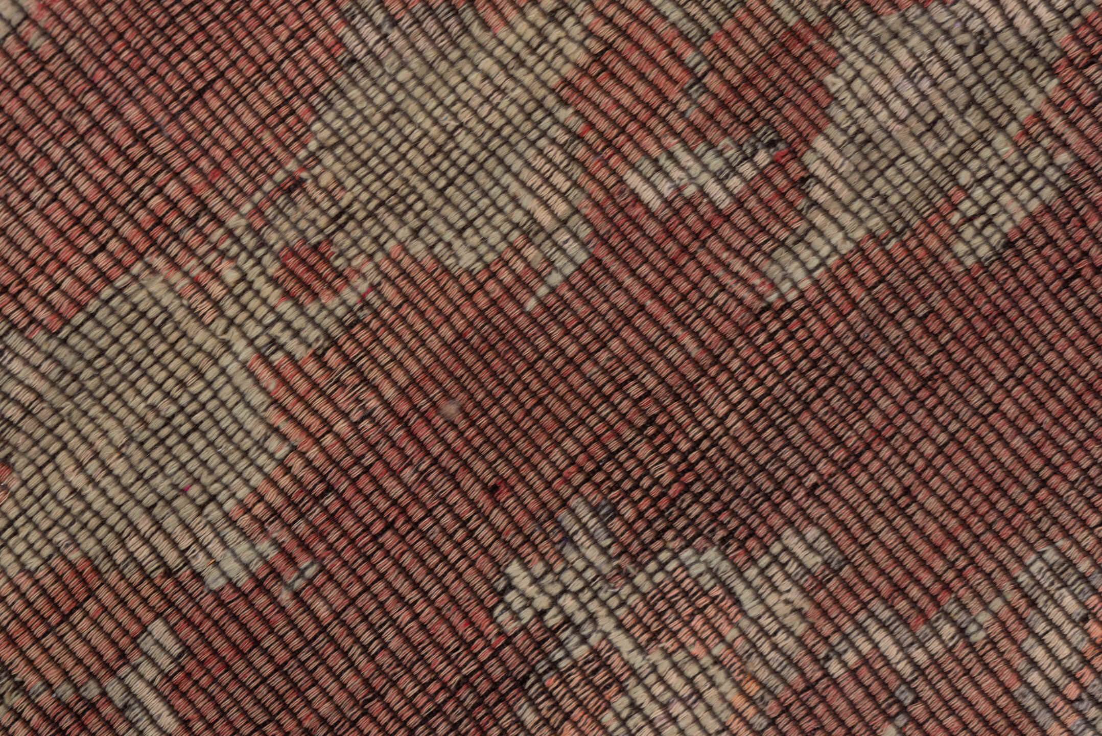 6' x 8' one-of-a-kind handmade vintage Jijim medium size rug. Color palette: black, brown, gray, pink, red, redwood