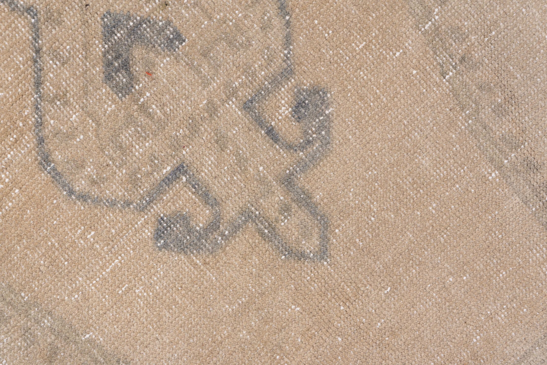 4' x 7' one-of-a-kind handmade vintage Oushak rug. Color palette: taupe, beige, charcoal, ivory, rose, gray, black, pink