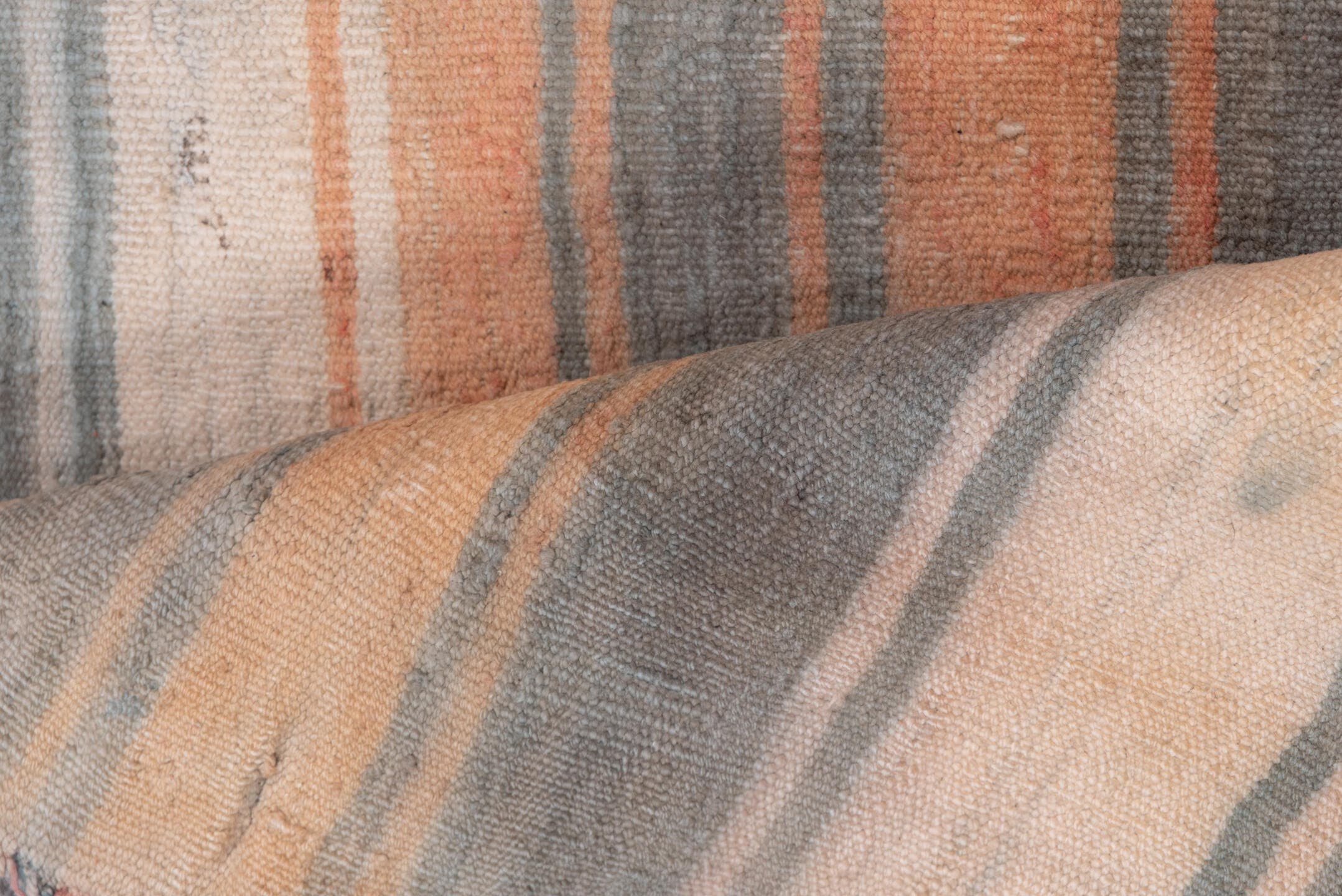 2' x 3' one-of-a-kind handmade vintage Kilim small size rug. Color palette: ivory, slate, terra cotta, taupe, charcoal, gray