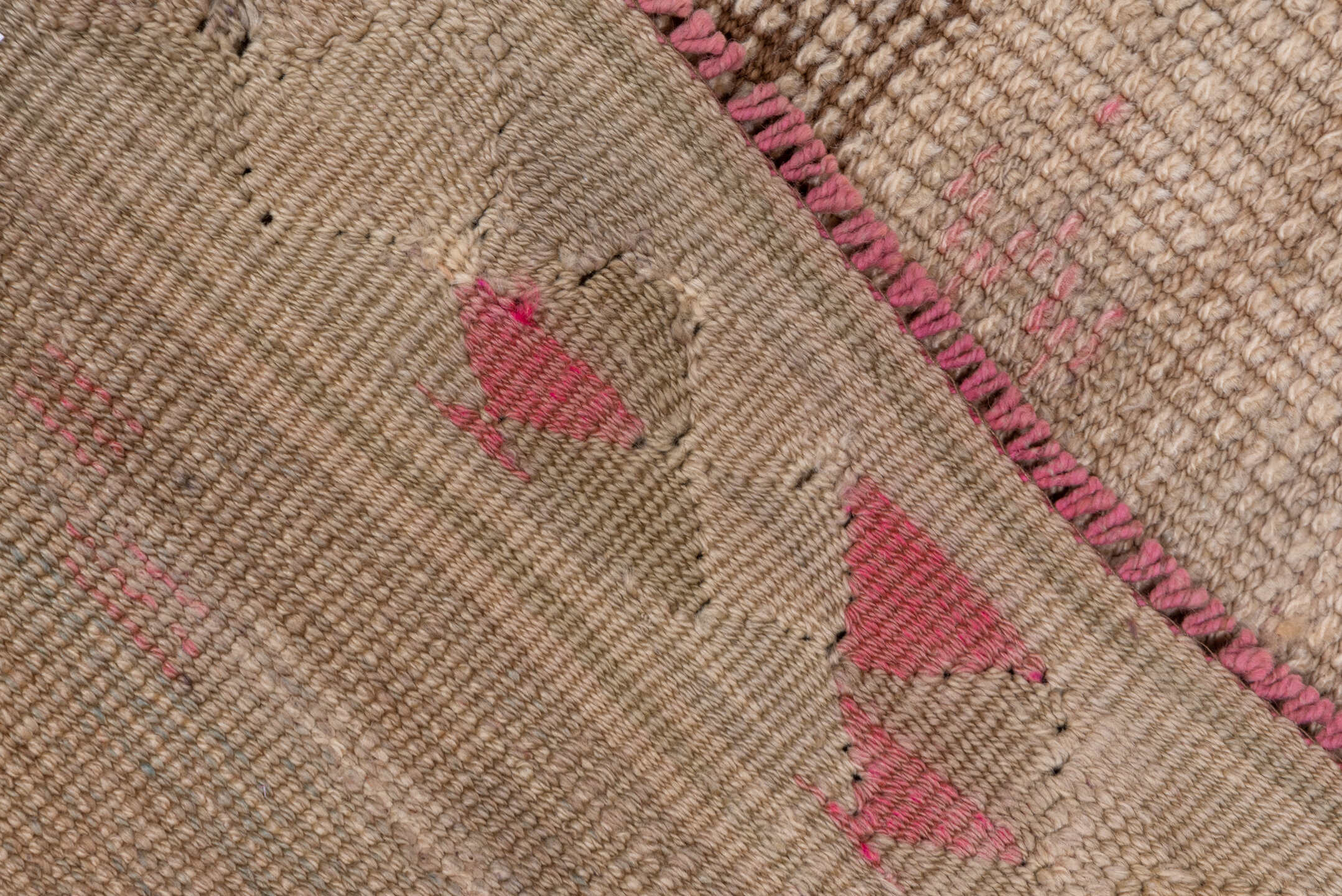 2' x 11' one-of-a-kind handmade vintage Oushak runner rug. Color palette: ivory, blue, pink, taupe, brown, beige, gray