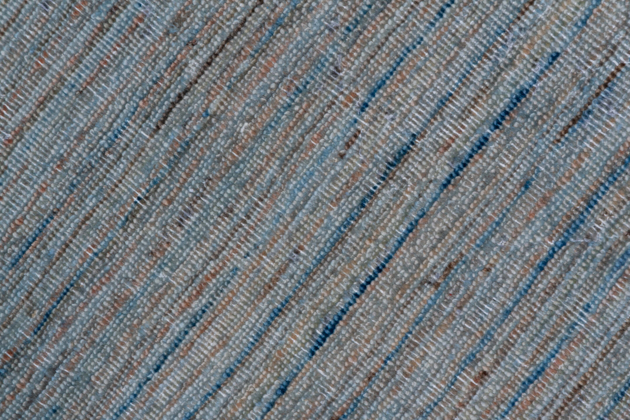 7' x 9' one-of-a-kind handmade vintage Oushak rug. Color palette: blue, slate, gray, taupe, beige