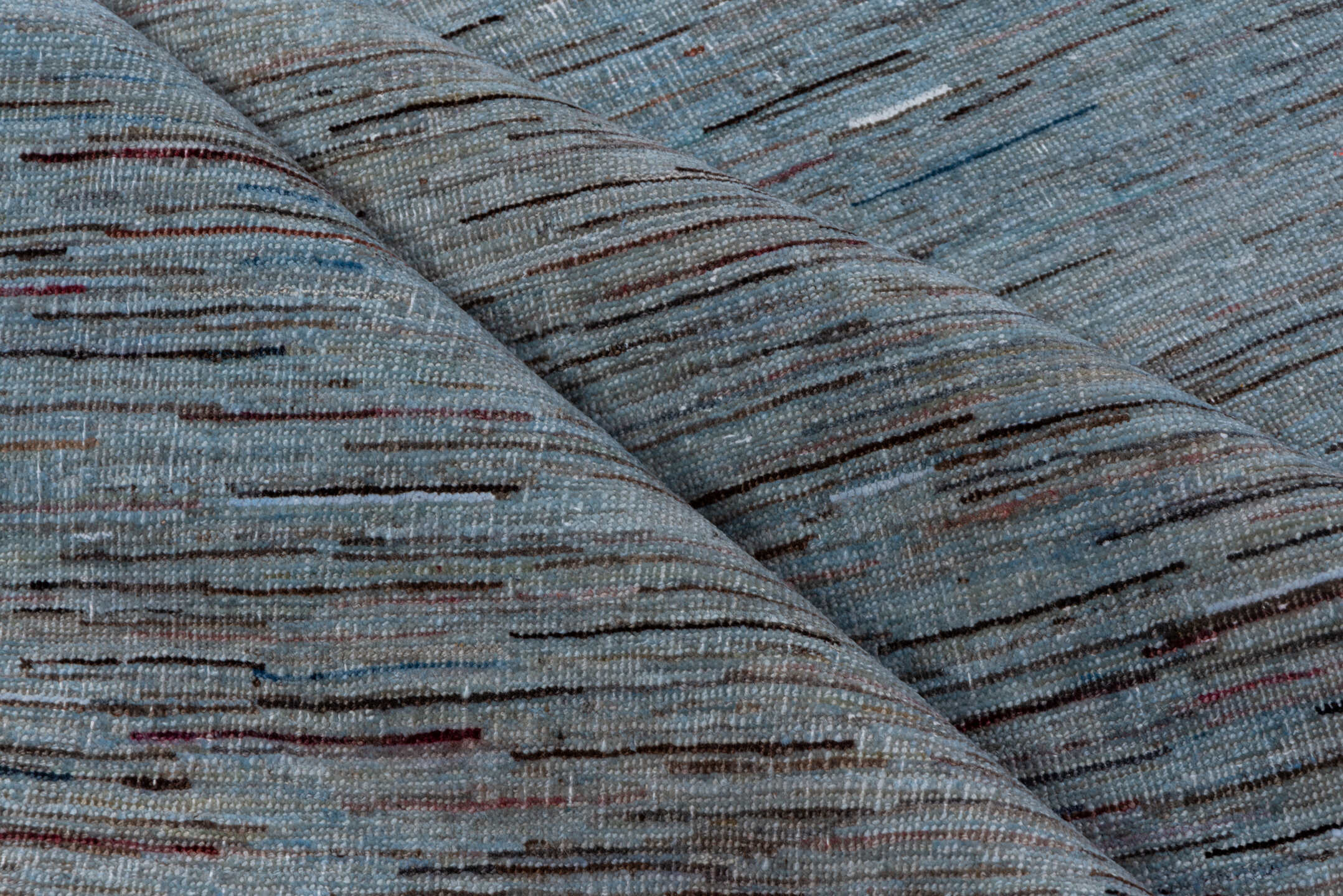 5' x 9' one-of-a-kind handmade vintage Oushak medium size rug. Color palette: pale blue, sky blue, slate, taupe, rose