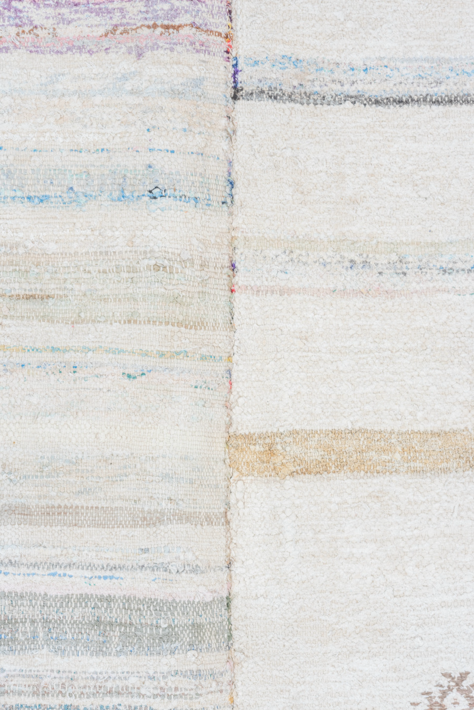 6' x 9' one-of-a-kind handmade vintage Rag Rug medium size rug. Color palette: blue, dark gray, gainsboro, gray, light gray