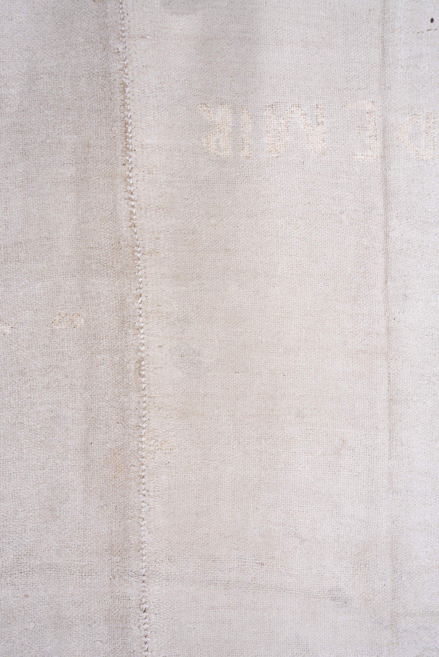9' x 10' one-of-a-kind handmade antique Hemp Kilim large size rug. Color palette: ivory, cream, taupe, beige, gray