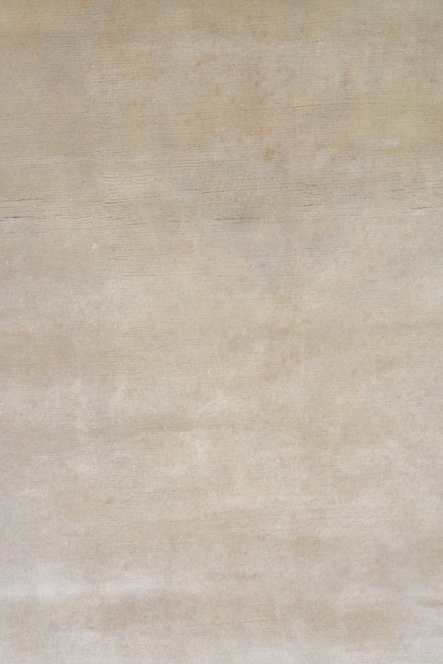 11' x 20' one-of-a-kind handmade vintage Tibetan oversize rug. Color palette: ivory, cream, beige, taupe, gray
