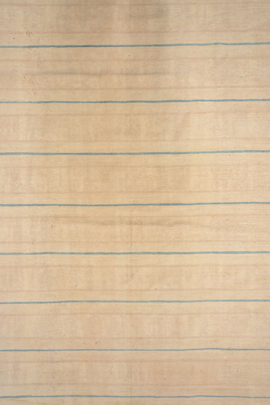 13' x 17' one-of-a-kind handmade antique Dhurrie oversize rug. Color palette: ivory, cream, pale blue, beige, light blue