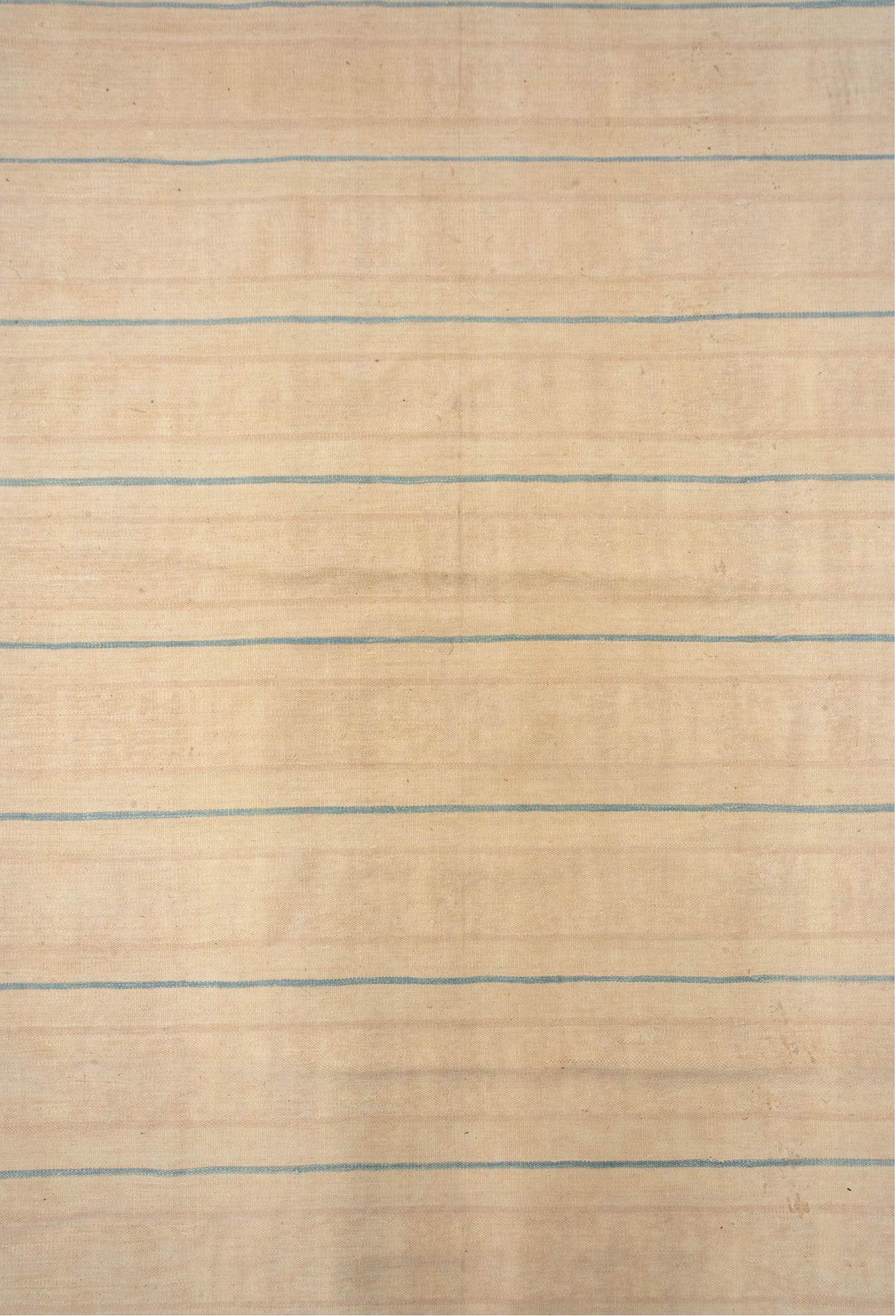 13' x 17' one-of-a-kind handmade antique Dhurrie oversize rug. Color palette: ivory, cream, pale blue, beige, light blue