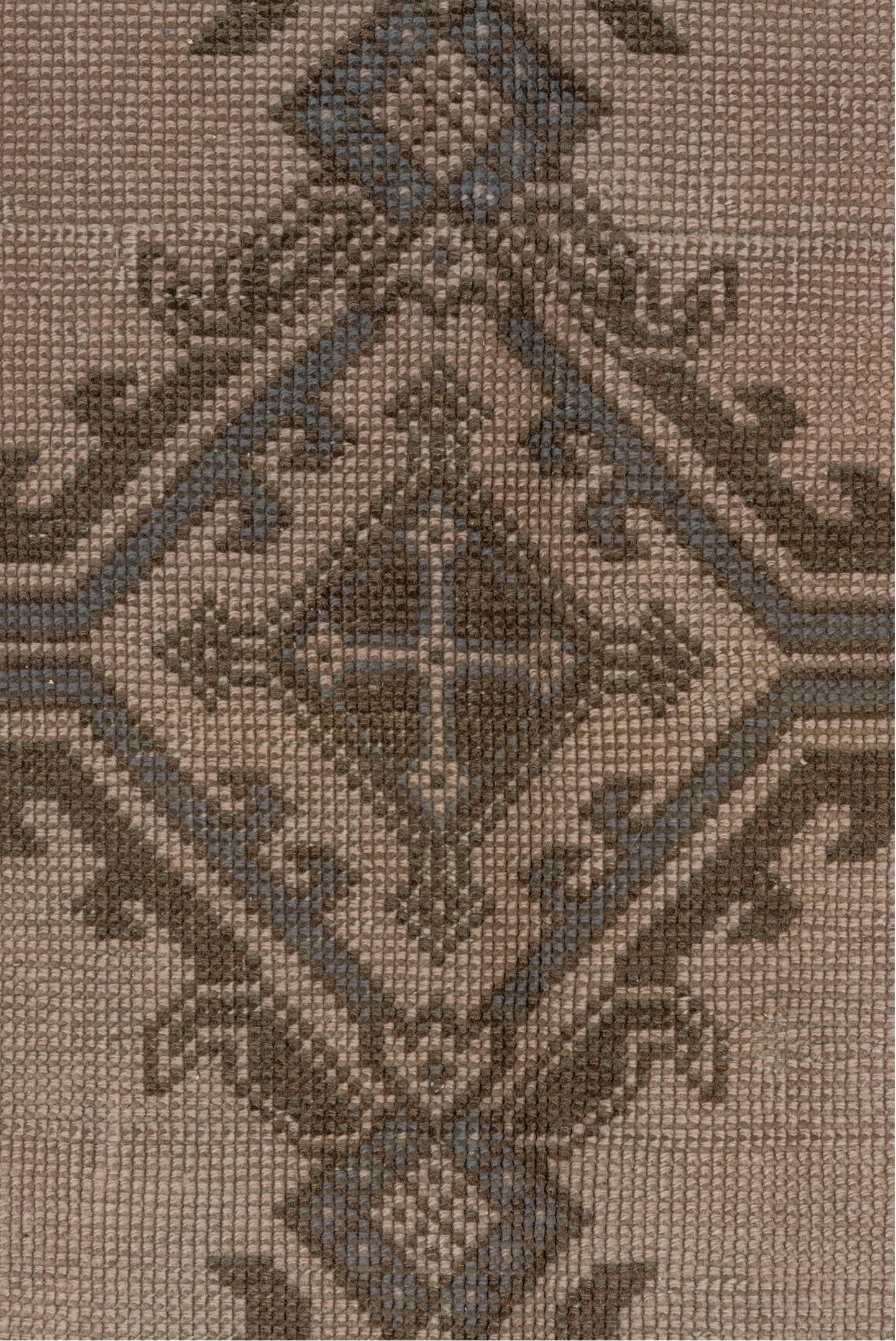 7' x 10' one-of-a-kind handmade antique Oushak large size rug. Color palette: taupe, brown, charcoal, greige, ivory, beige