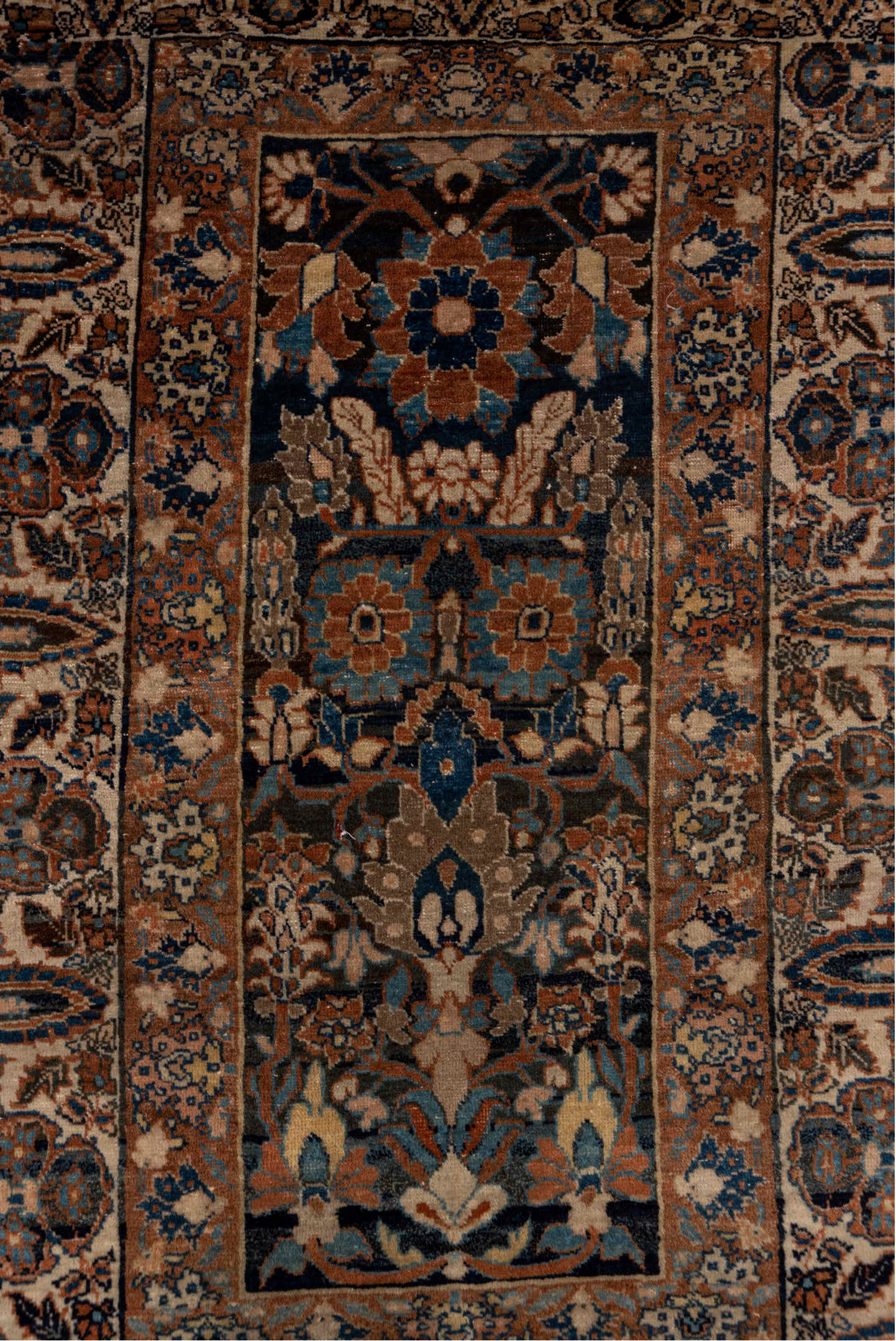 2' x 3' one-of-a-kind handmade vintage Tabriz small size rug. Color palette: black, blue, brown, dim gray, gray, pink
