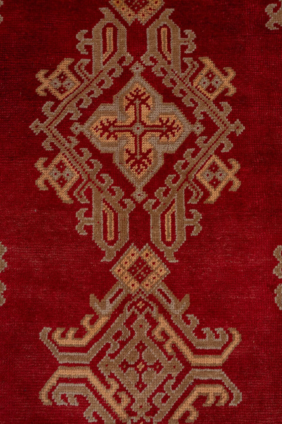 12' x 12' one-of-a-kind handmade antique Oushak oversize rug. Color palette: red, ivory, rust, gold, camel, burgundy