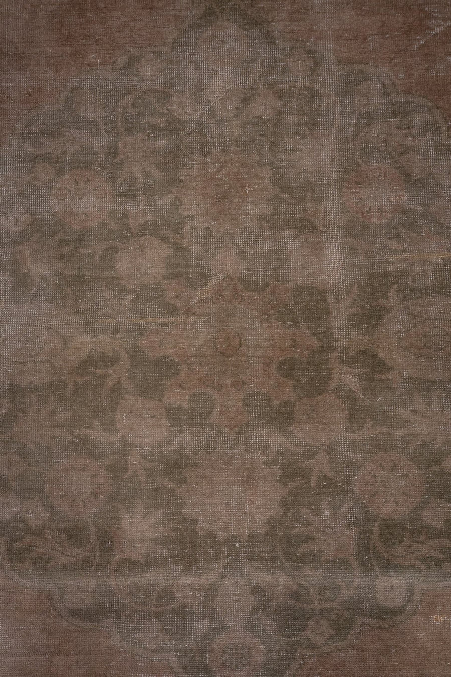 12' x 19' one-of-a-kind handmade antique Oushak oversize rug. Color palette: taupe, beige, blush, sage, ivory, gray, pink
