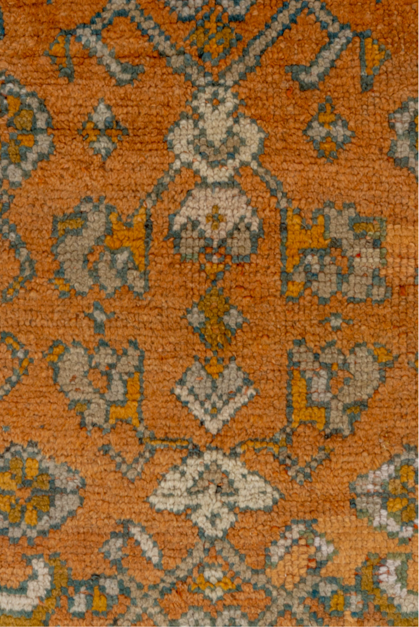 10' x 13' one-of-a-kind handmade vintage Oushak large size rug. Color palette: brown, dim gray, gray, orange